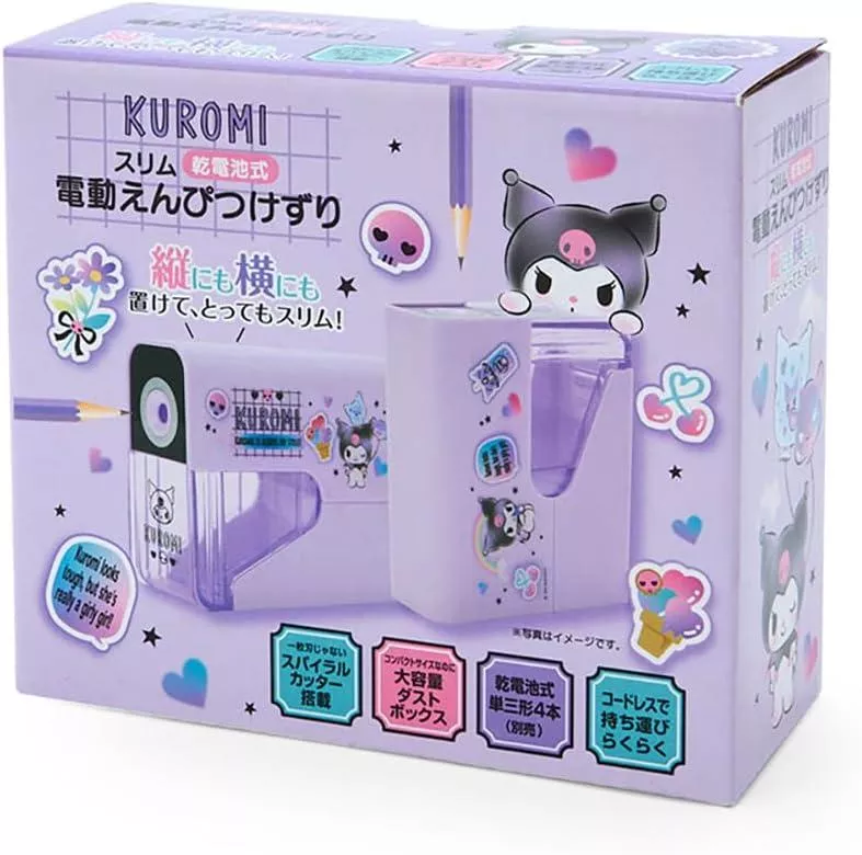 ܤ｜JP#三麗鷗#酷洛米#小惡魔#紫：電動削筆器(約5×12.5×10.6cm)。
