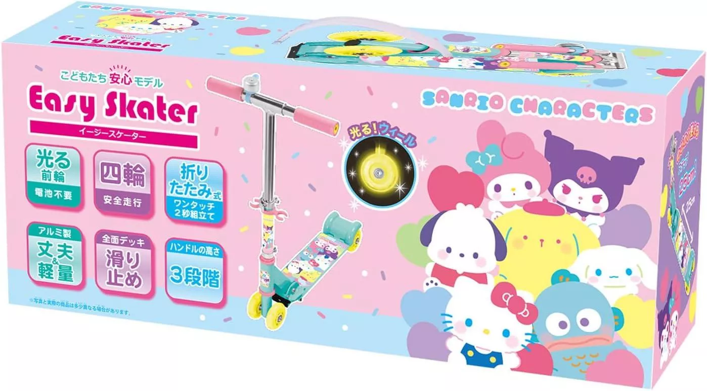 ܤ｜JP#三麗鷗#家族#兒童#粉綠色：滑板車(耐重約30KG)。