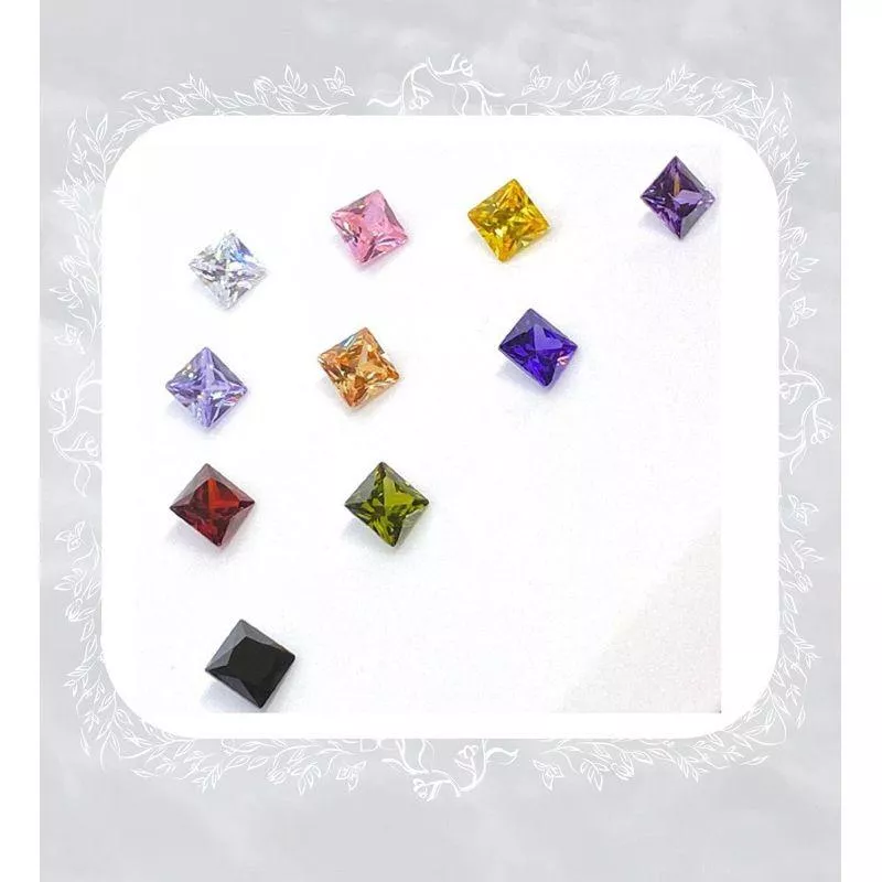 方形 CZ鑽 CZ鋯石 公主式切工 透明 金黃 香檳 橄欖綠 變藍 紫藍 紫紅 粉 石榴紅 黑色 裸鑽蘇聯鑽 金工蠟雕