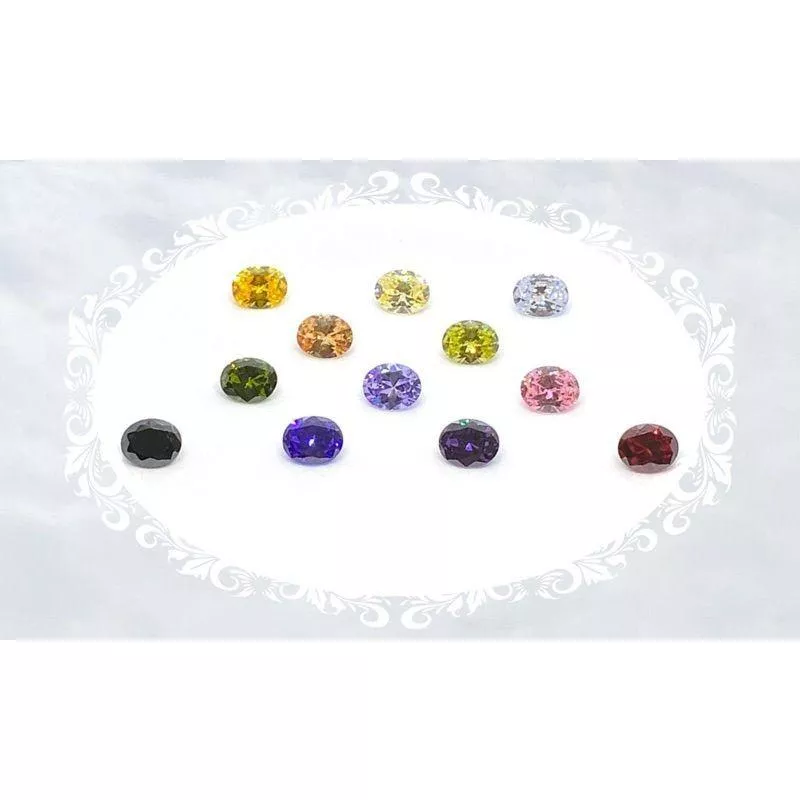 橢圓形 CZ鑽 CZ鋯石 透明 淡黃 橄欖黃 金黃 香檳 橄欖綠 變藍 紫藍 紫紅 粉 石榴紅 黑色 裸鑽蘇聯鑽 DIY