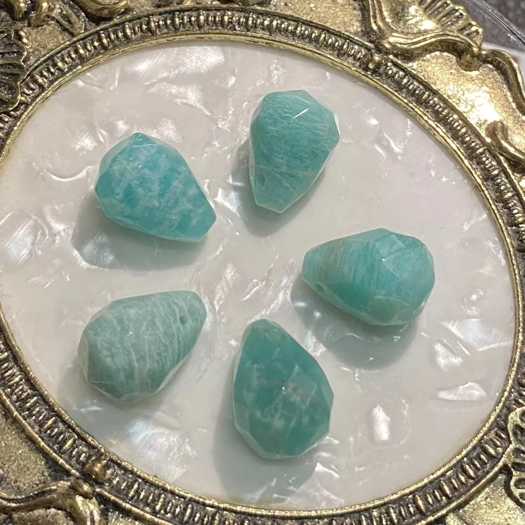 天河石切面水滴吊墜  單個隨機出貨 手鍊項鍊飾品配件材料 半成品DIY手作