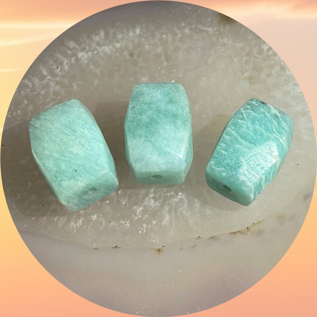 天河石隨形切面珠 直孔 桶珠 切面不規則 切角隨形珠 適合DIY手作 天然石手作材料 單個隨機出貨