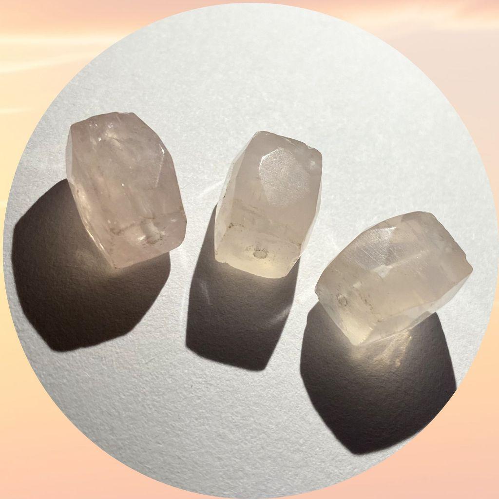 粉晶隨形切面珠 直孔 桶珠 切面不規則 切角隨形珠 適合DIY手作 天然石手作材料 單個隨機出貨