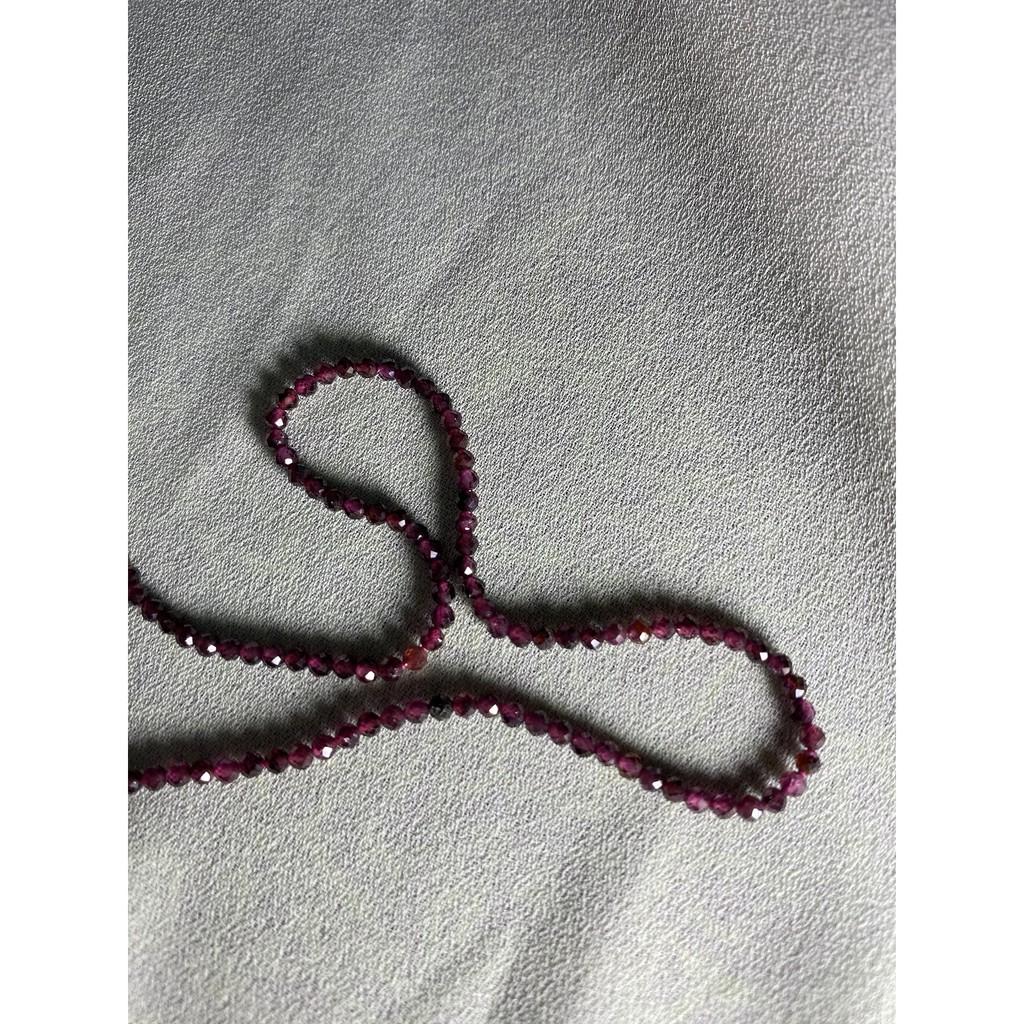 約2mm 3mm 4mm 石榴石切面串珠 切面刻面圓珠 紅石榴石 半成品DIY 單條