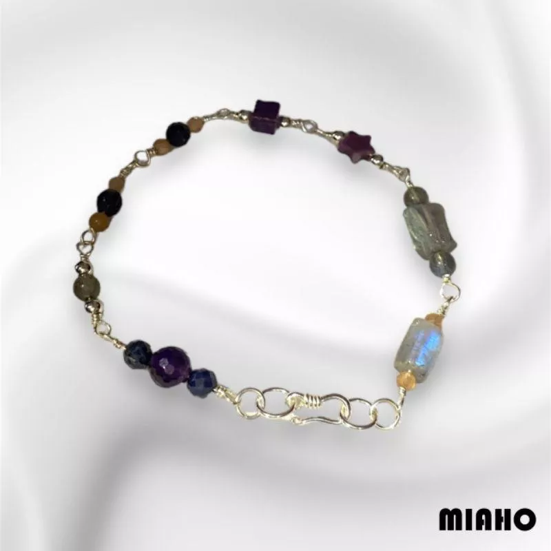 miaho 水晶 純銀編織 手工溫柔系手鍊