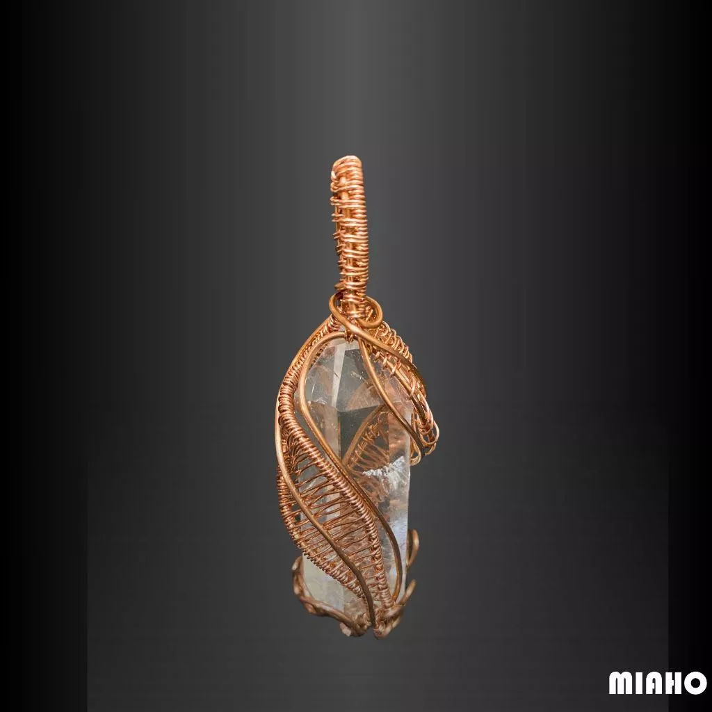 miaho 白水晶柱掛飾 手工編織