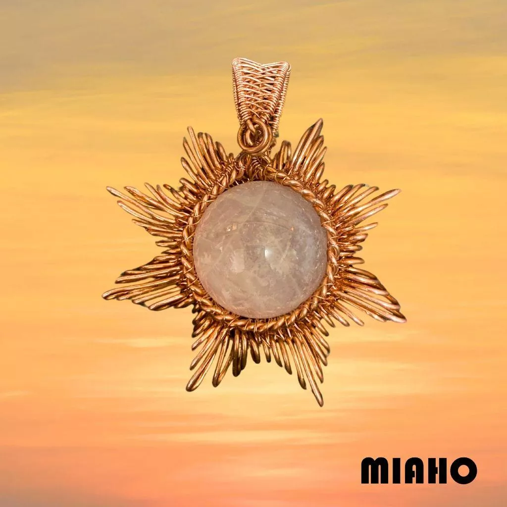 miaho 30mm粉晶球掛飾 居家擺設 手工編織水晶球掛飾