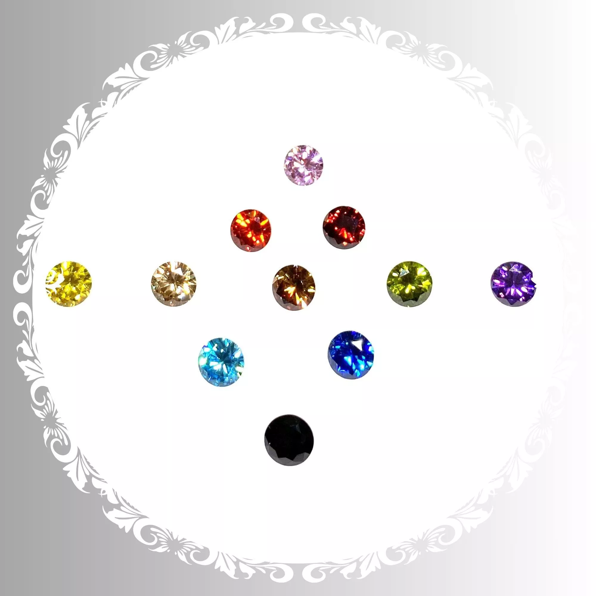 圓形 CZ鑽 CZ鋯石 2-8 mm 粉 橄欖綠 石榴紅 紫紅 橘紅 金黃 香檳 黑 裸鑽 蘇聯鑽 金工蠟雕 首飾DIY