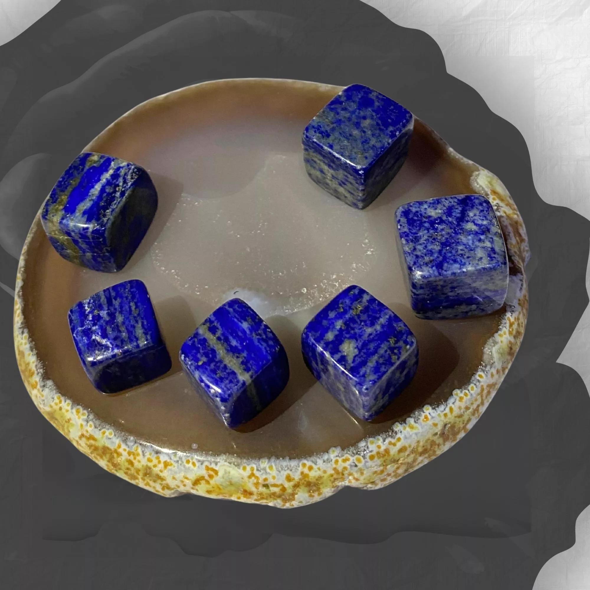 miaho 青金石 方形 五行 水 脈輪 喉輪 眉心輪 冥想 擺設 單個隨機出貨