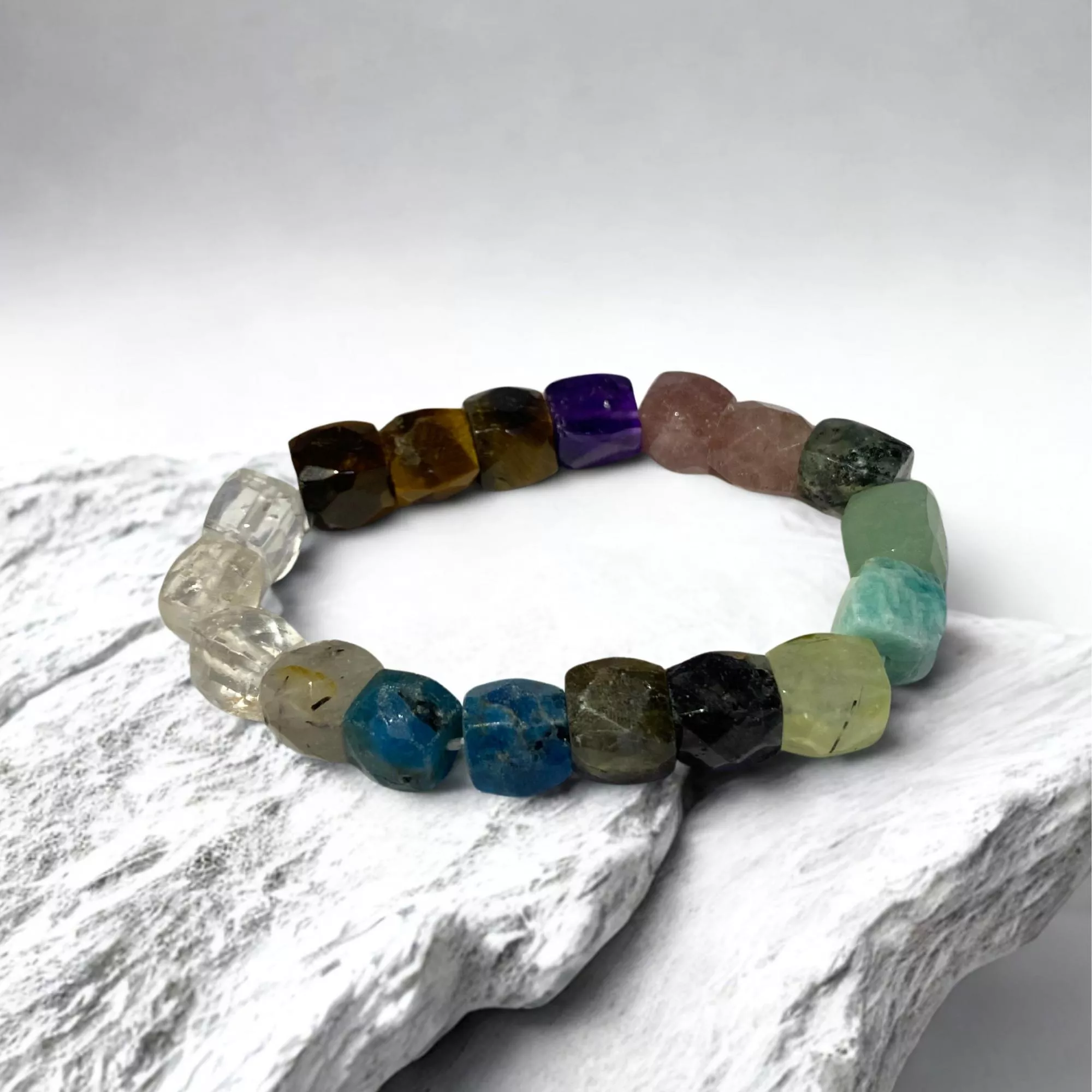 miaho 五行水晶手鍊 10mm 方形款