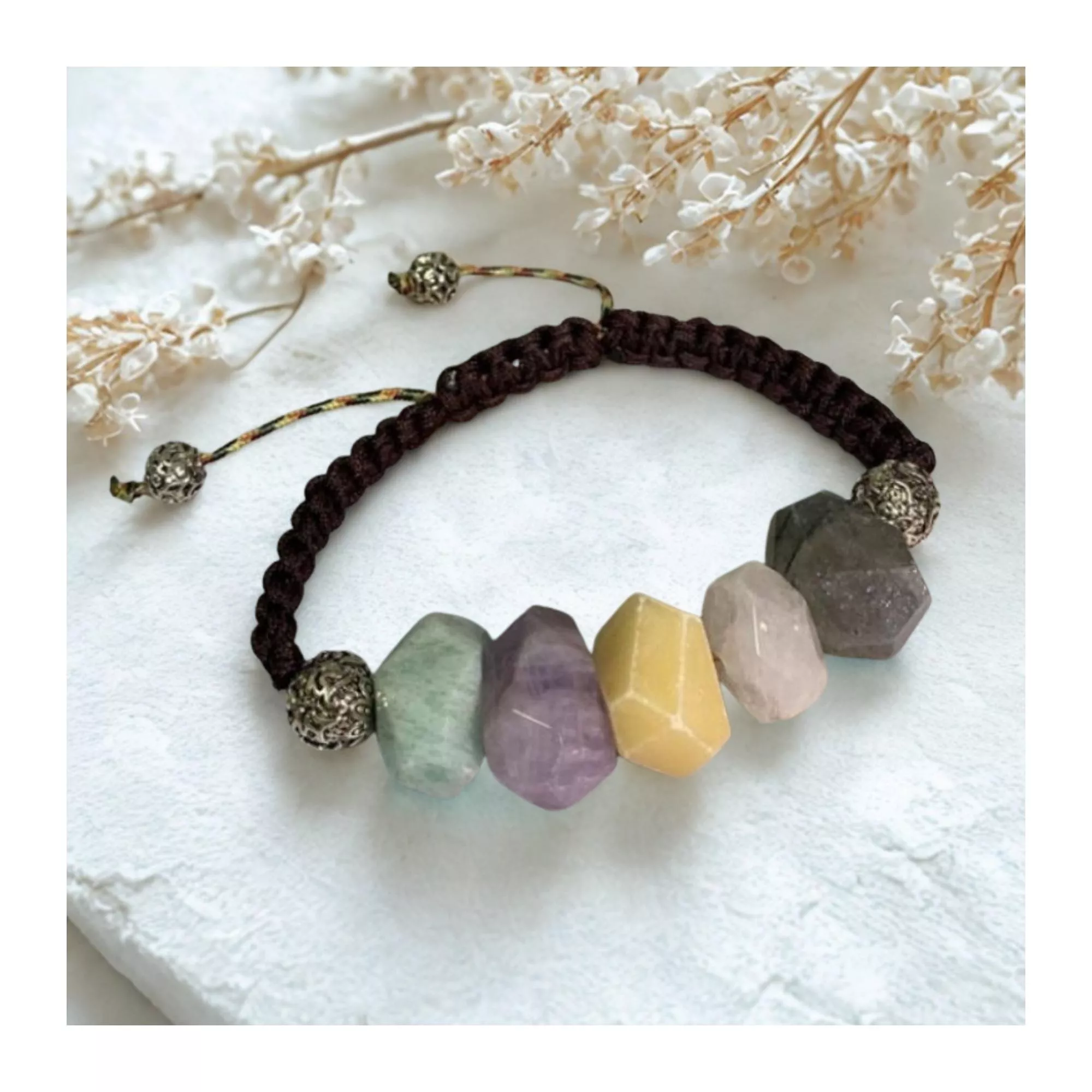 miaho 五行 手工中國結 純銀水晶手鍊