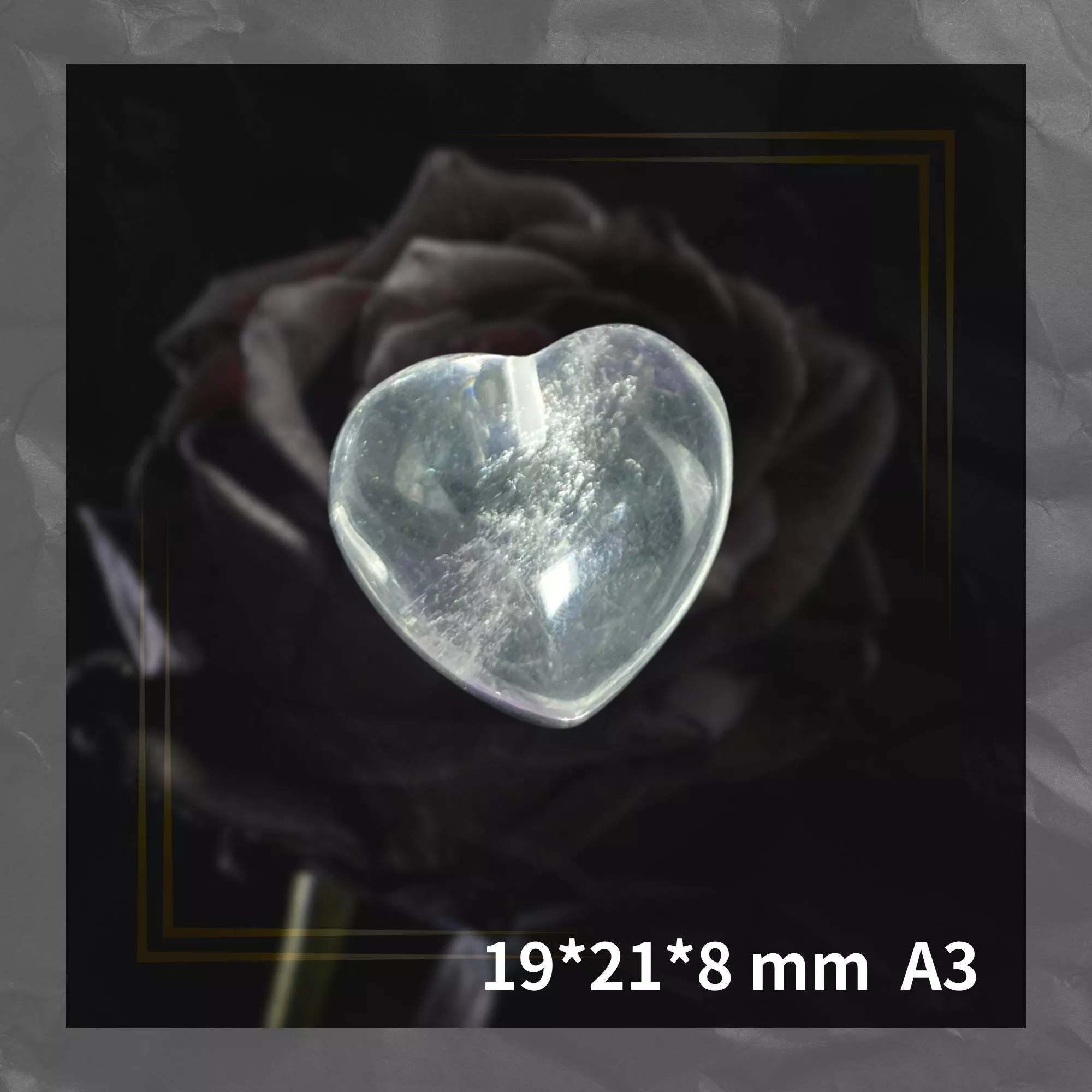 白水晶愛心 心形造型裸石 DIY作項鍊 吊飾 鑰匙圈 半孔站孔 實品拍攝