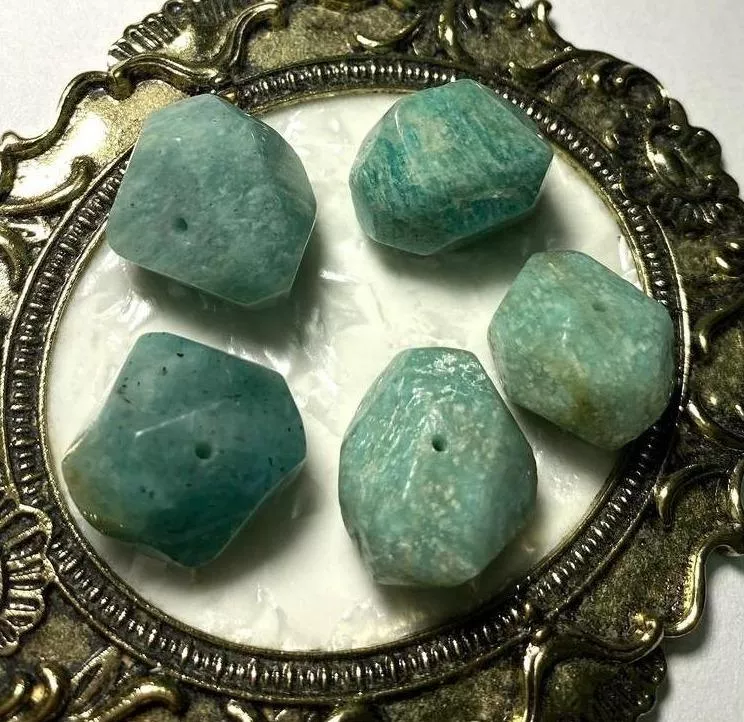 天河石隨形切面珠 橫孔 DIY手作 天然石手作材料 單個隨機出貨