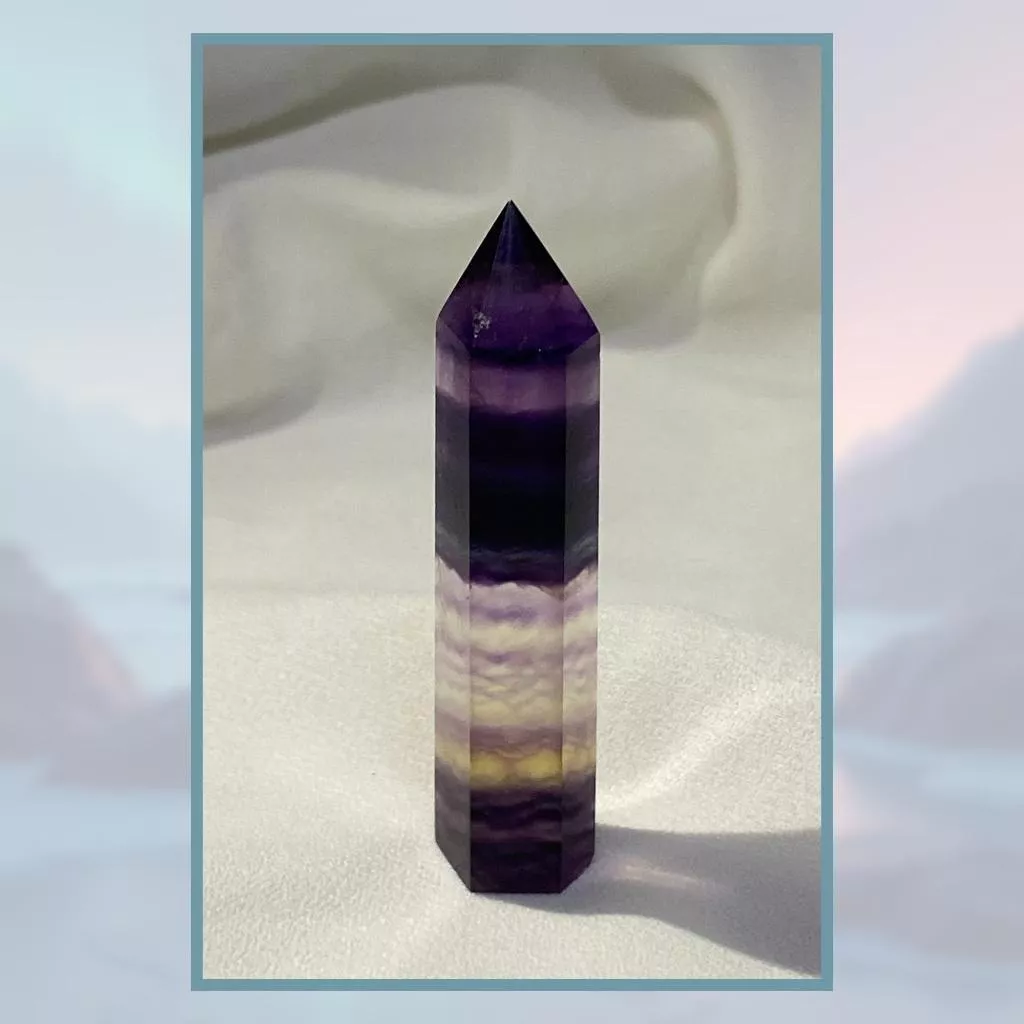 螢石柱 A10 螢石水晶柱 高55mm 寬12mm 厚11mm 實品拍攝