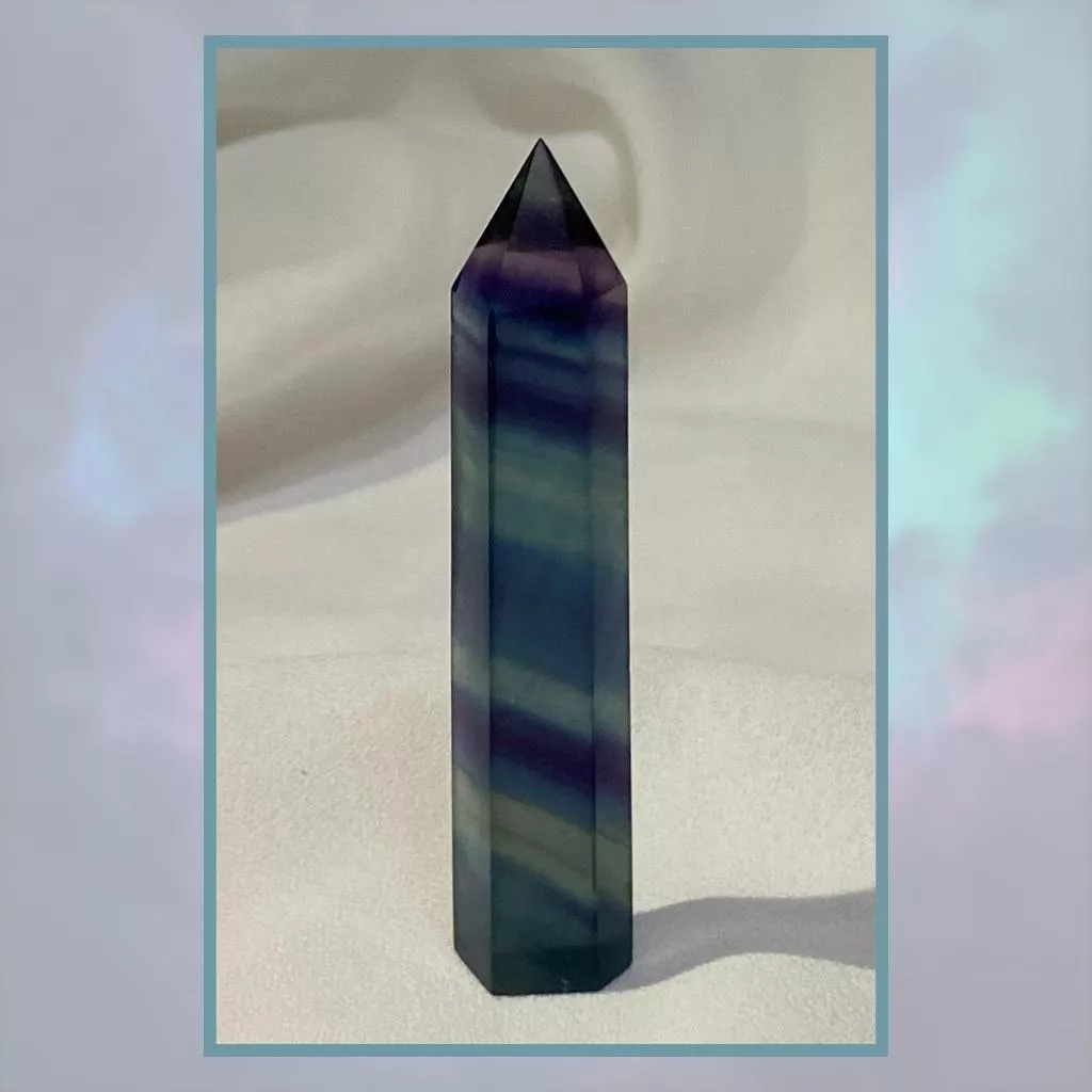 螢石柱 A12 螢石水晶柱 高62mm 寬12mm 厚10mm 實品拍攝