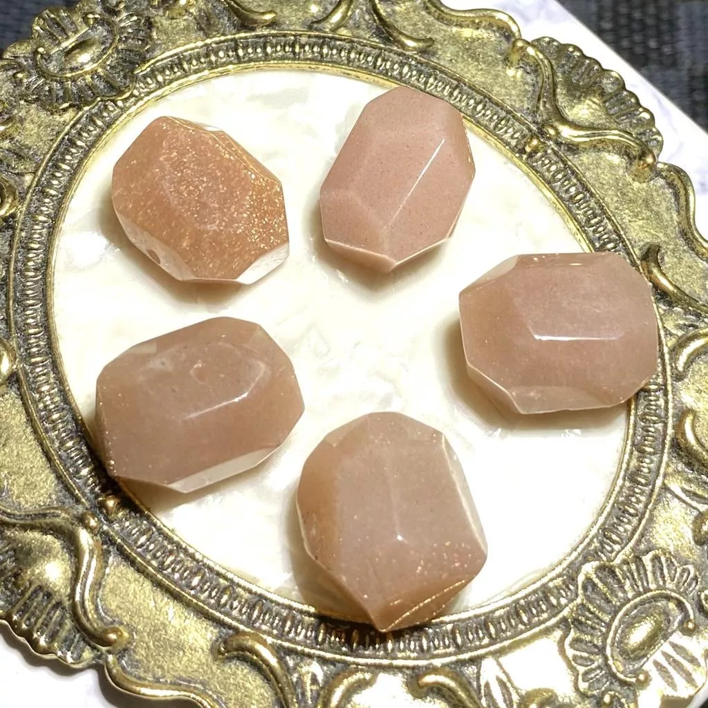 太陽石隨形切面珠 橫孔 切面不規則 切角隨形珠 DIY手作材料 單個隨機出貨