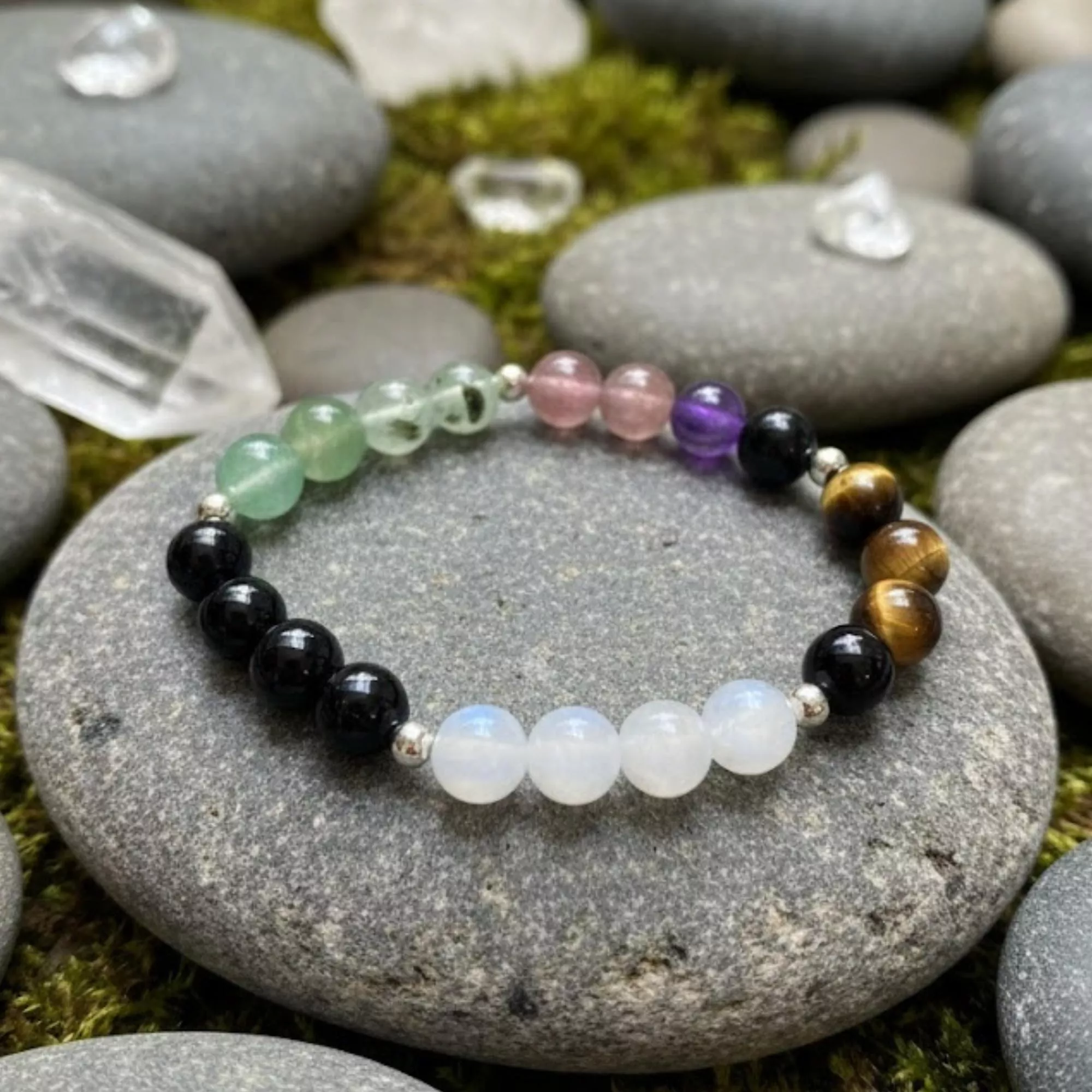 miaho 五行水晶手鍊 8 mm 圓形水晶手珠