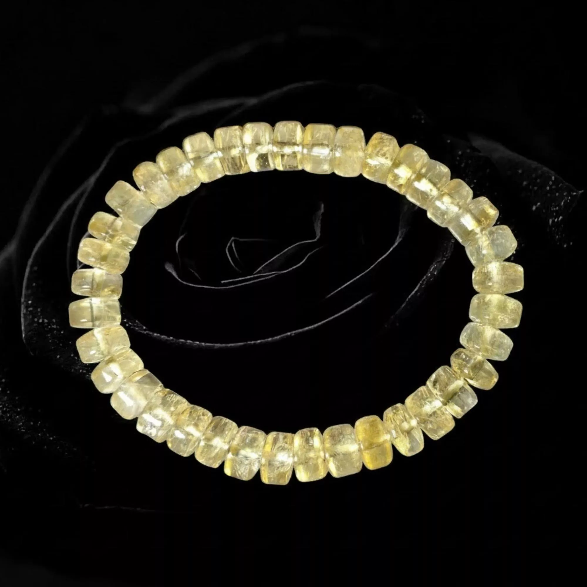 miaho 8mm黃水晶手鍊 黃水晶手珠 車輪珠手鍊 單條 五行水晶 手圍 16 cm