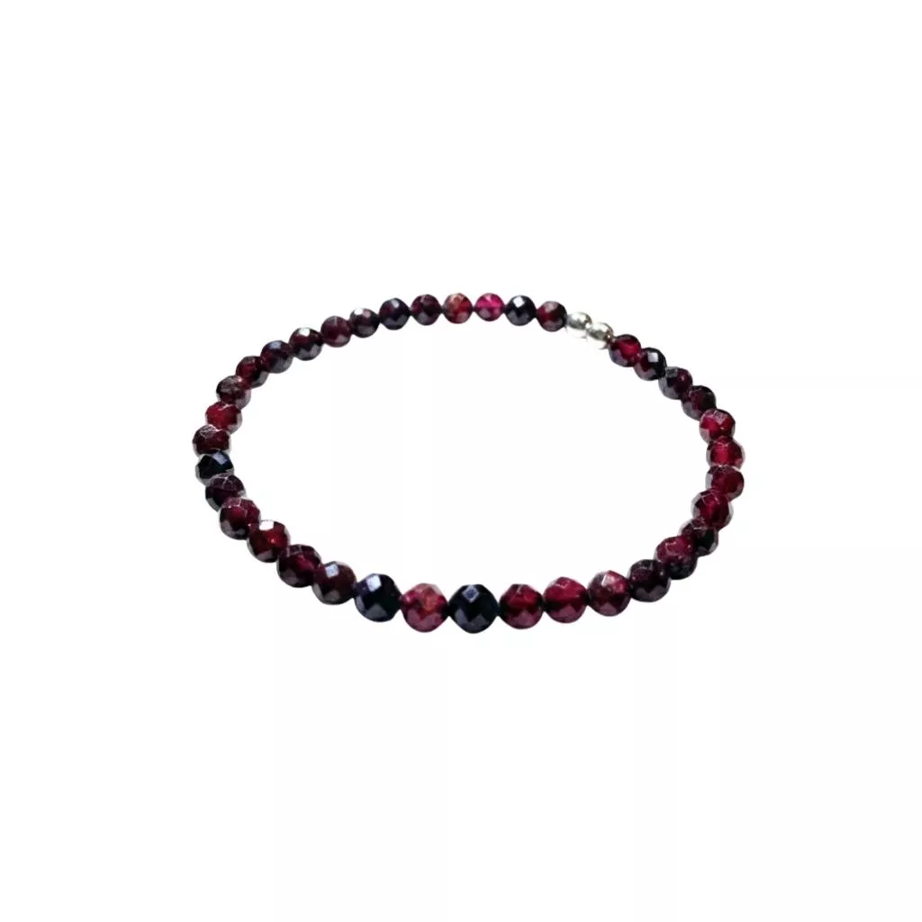 miaho 4mm 石榴石手鍊 鑽石切割 顯白氣質 女生必備 細鍊 送禮首選 附盒