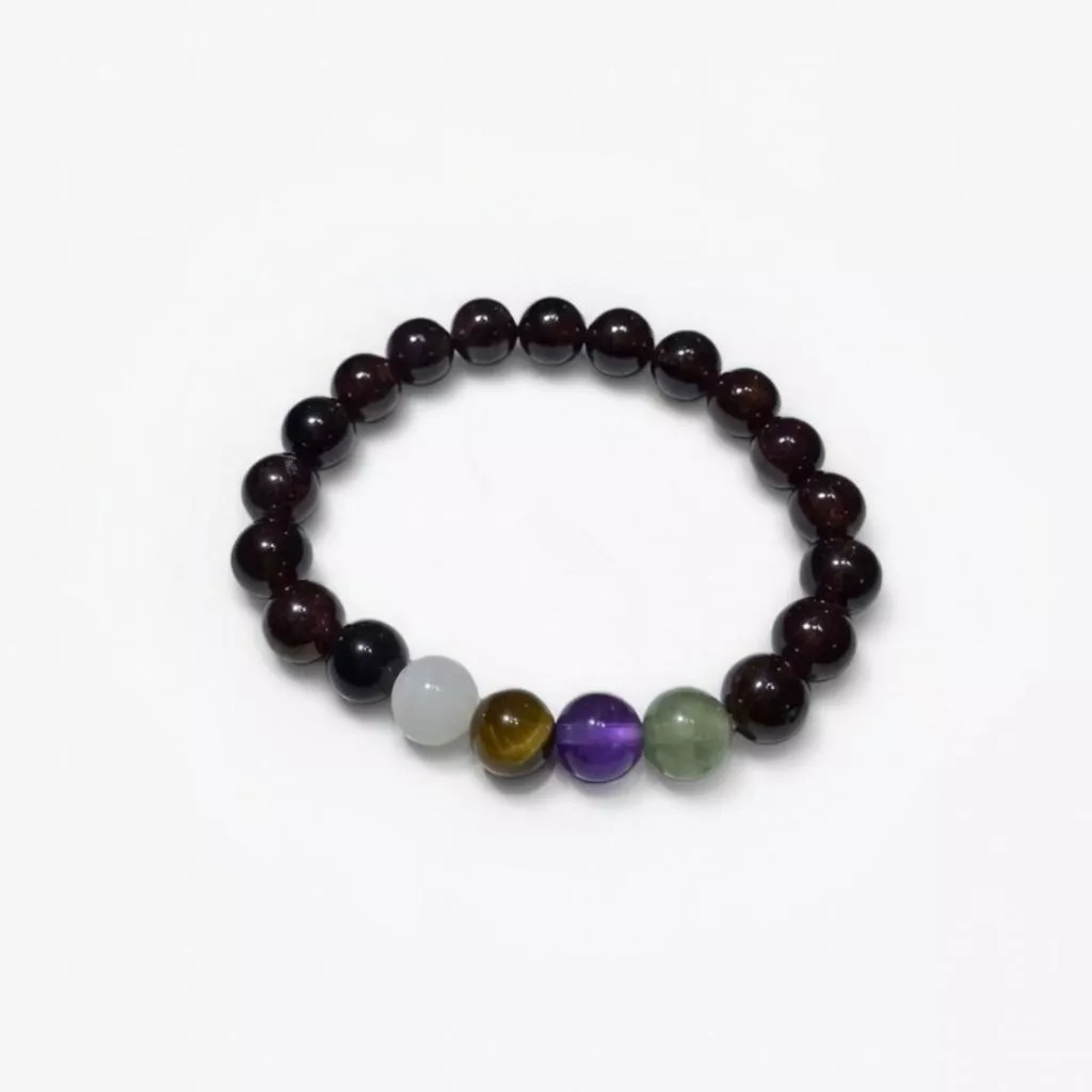 miaho 石榴石手鍊 8mm 天然深紅 五行能量手鍊 木火土金水相生 開運招財