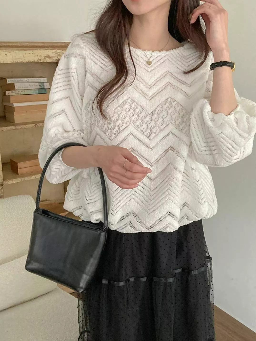 氣質鏤空蕾絲上衣