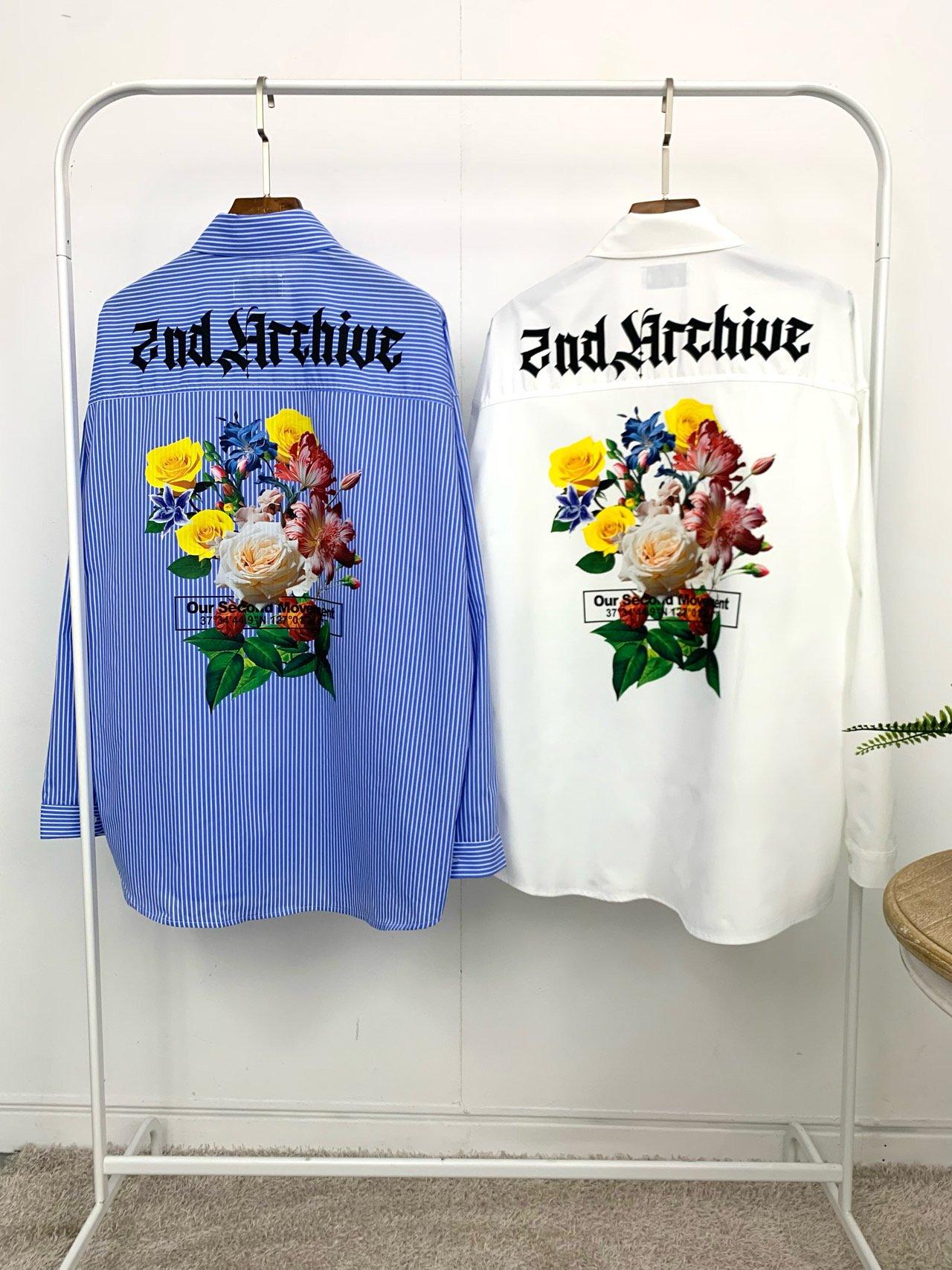 英字花卉印花襯衫