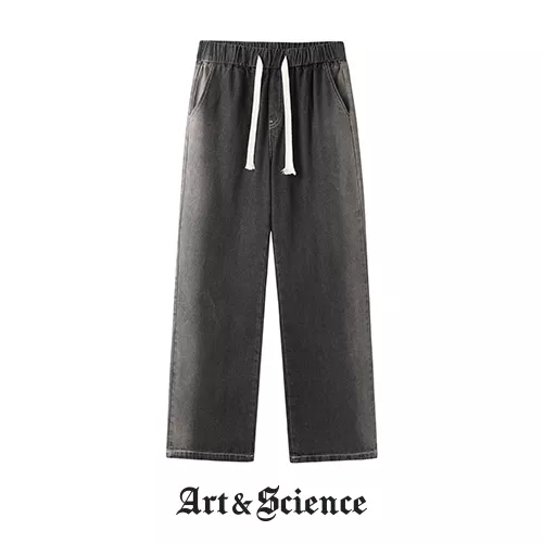 AS03  WASHED DENIM WIDE PANTS BLACK