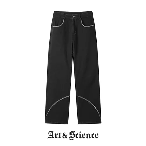 AS06 RIGID DENIM WIDE PANTS BLACK