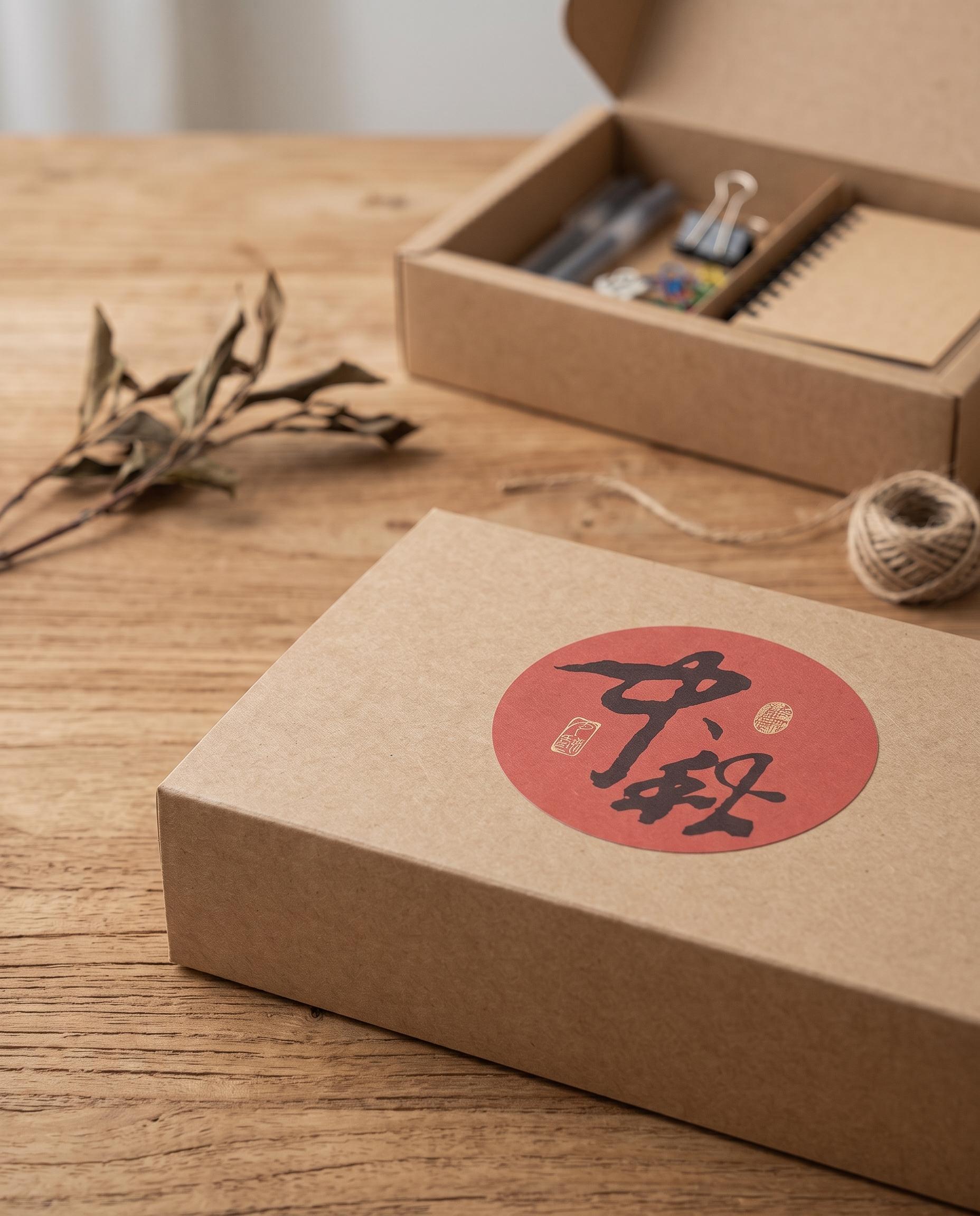 中秋牛皮紙茶葉禮盒