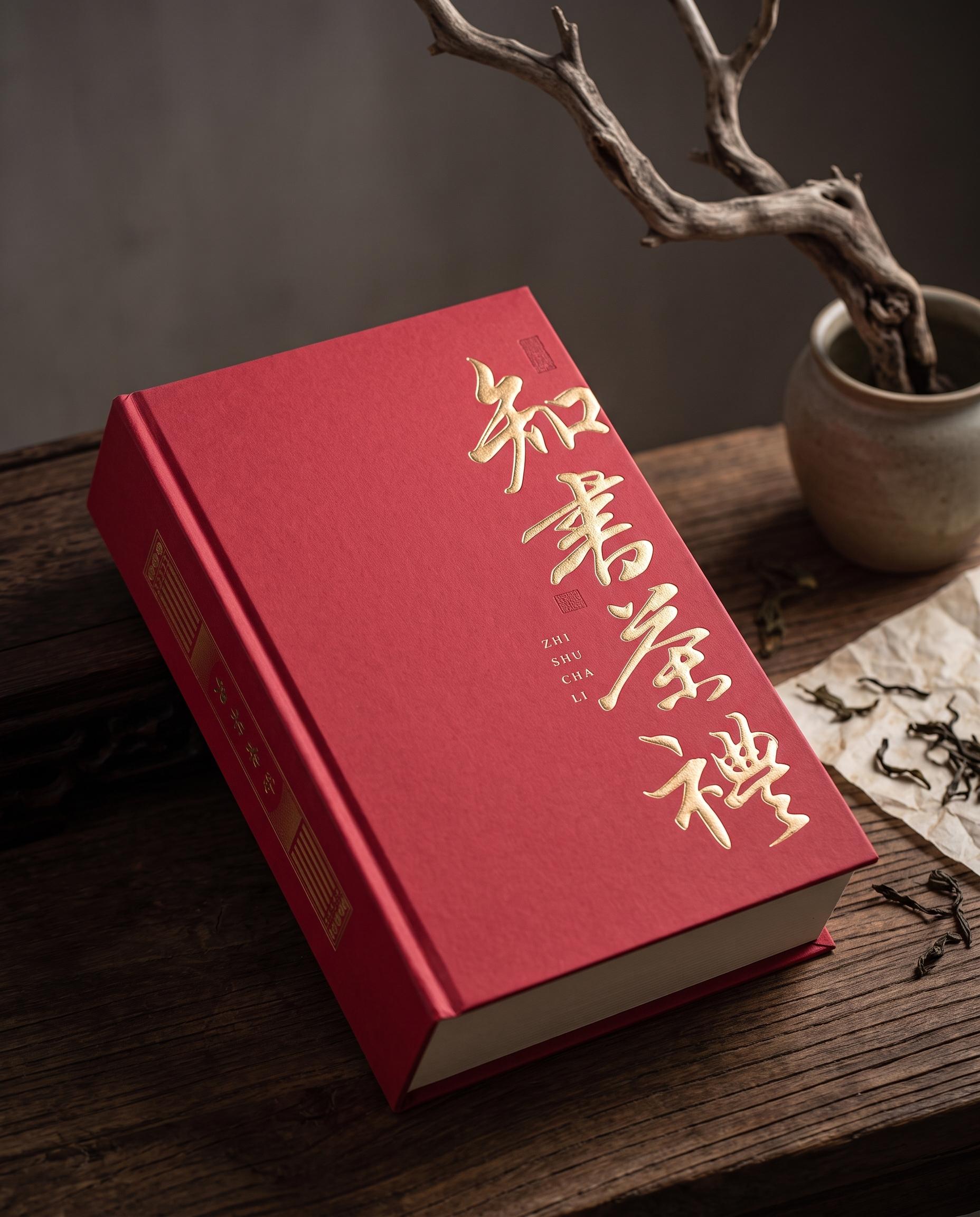 知書茶禮緋紅書型茶葉禮盒