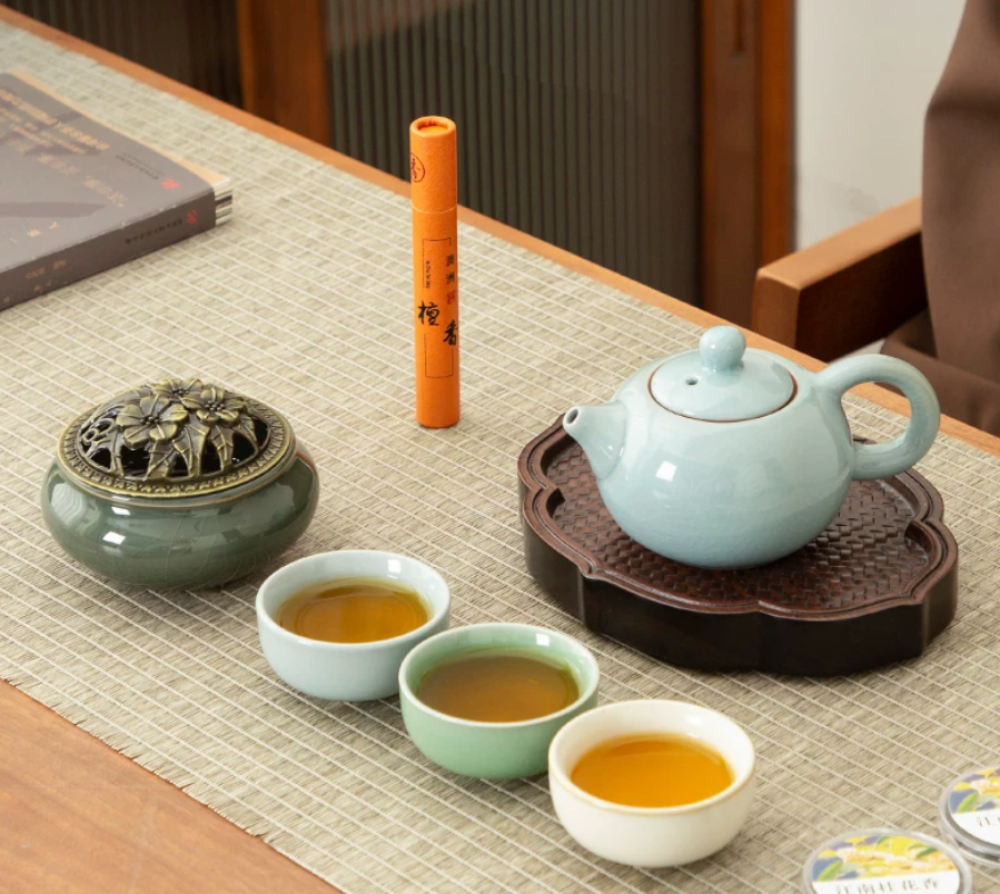 默墨 汝窯開片西施壺茶禮套組 青瓷陶瓷木盒禮盒