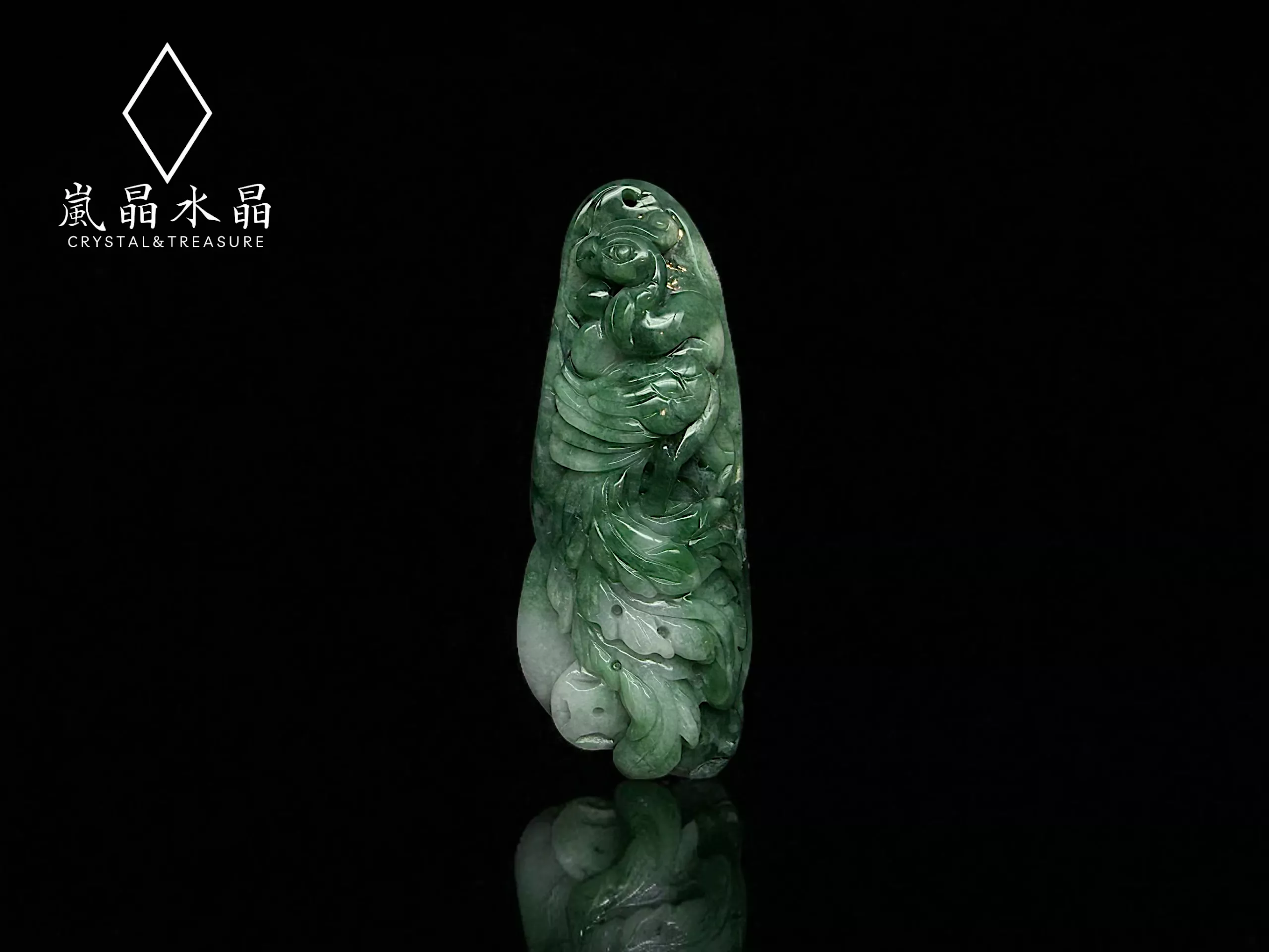 白底青鳳凰吊墜 附綁繩