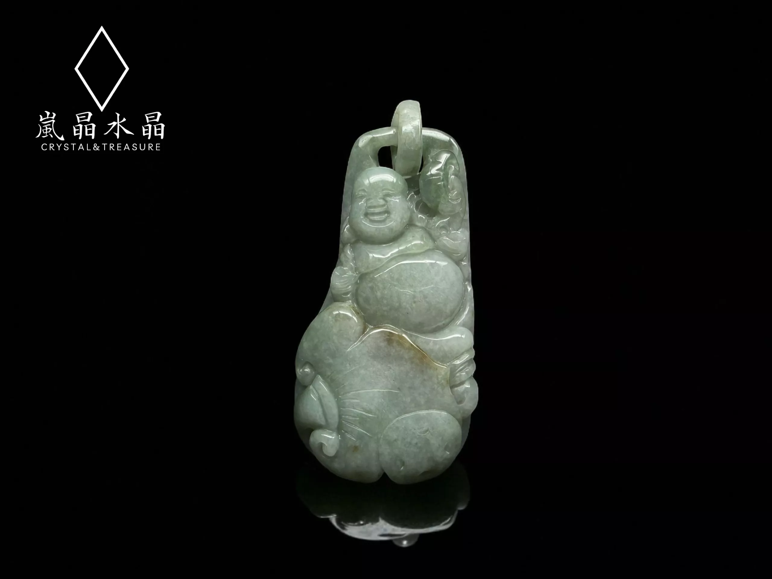 隨形彌勒佛翡翠 慈悲向善 附綁繩