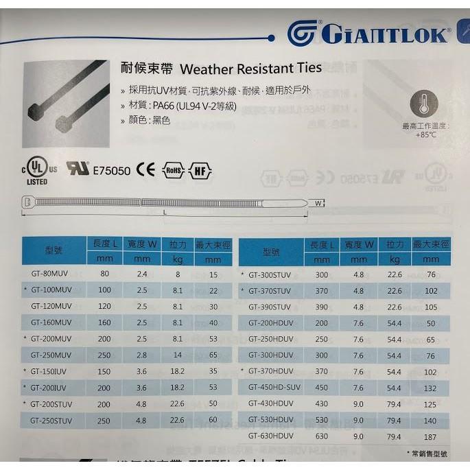 [謙斌實業]太陽能工程j專用抗UV束帶-GT430STUVB  430mm長 4.8mm寬