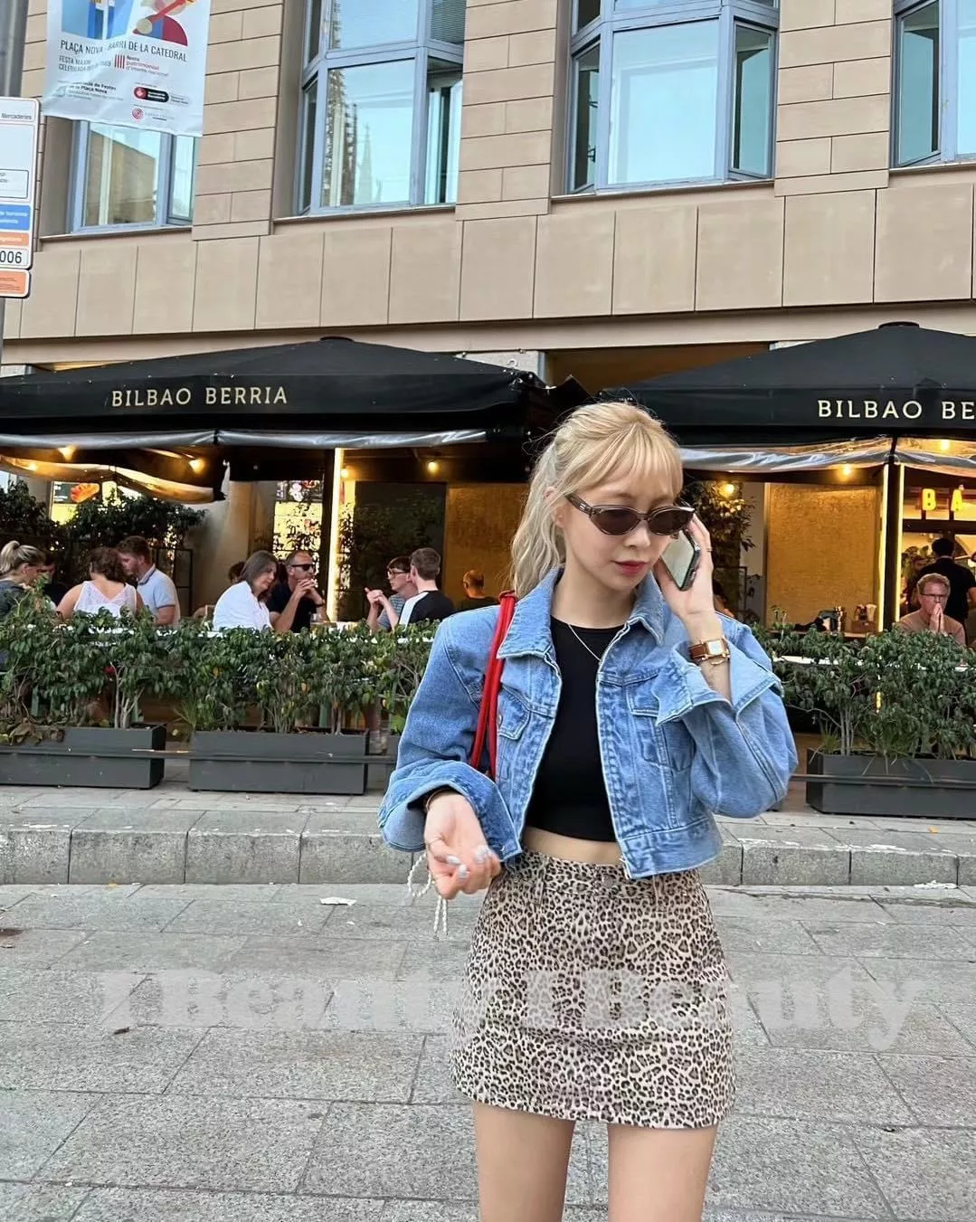 ￼I Beauty🇰🇷韓國東大門代購 金髮歐膩 甜酷風 時尚豹紋 高腰短裙