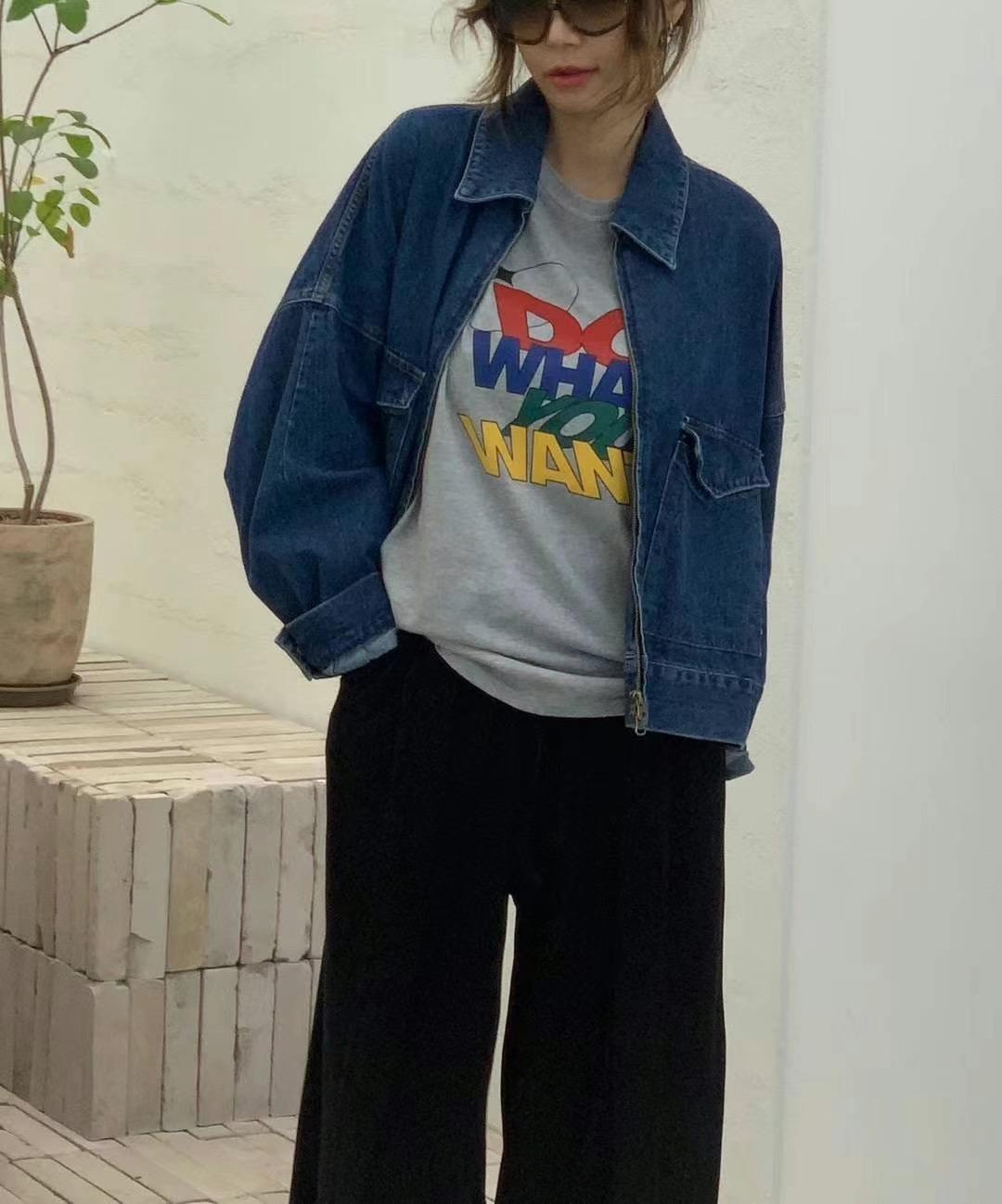 ￼I Beauty 🇰🇷韓國東大門代購 秋裝新品 個性美式 圓領 字母 短袖上衣 T恤