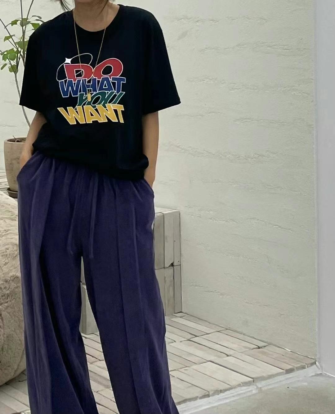 ￼I Beauty 🇰🇷韓國東大門代購 秋裝新品 個性美式 圓領 字母 短袖上衣 T恤