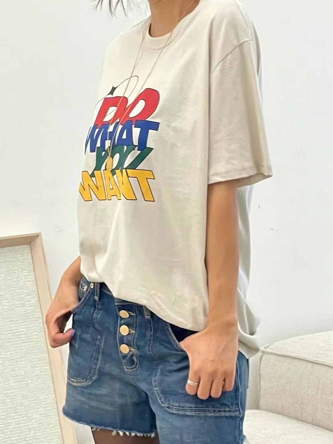 ￼I Beauty 🇰🇷韓國東大門代購 秋裝新品 個性美式 圓領 字母 短袖上衣 T恤