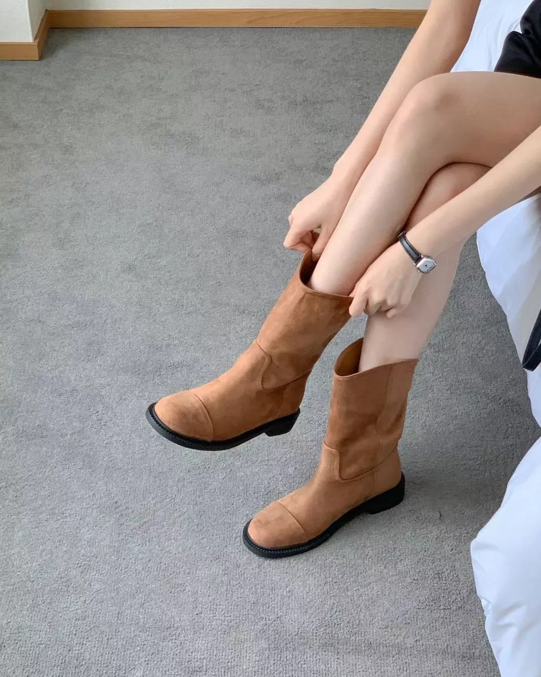 英倫風中筒短靴