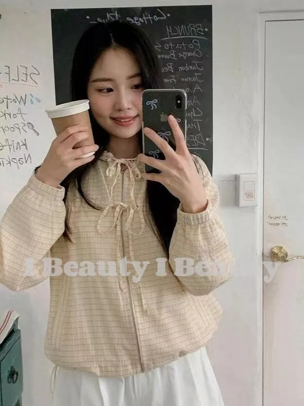 甜心女孩 格紋蝴蝶結外套