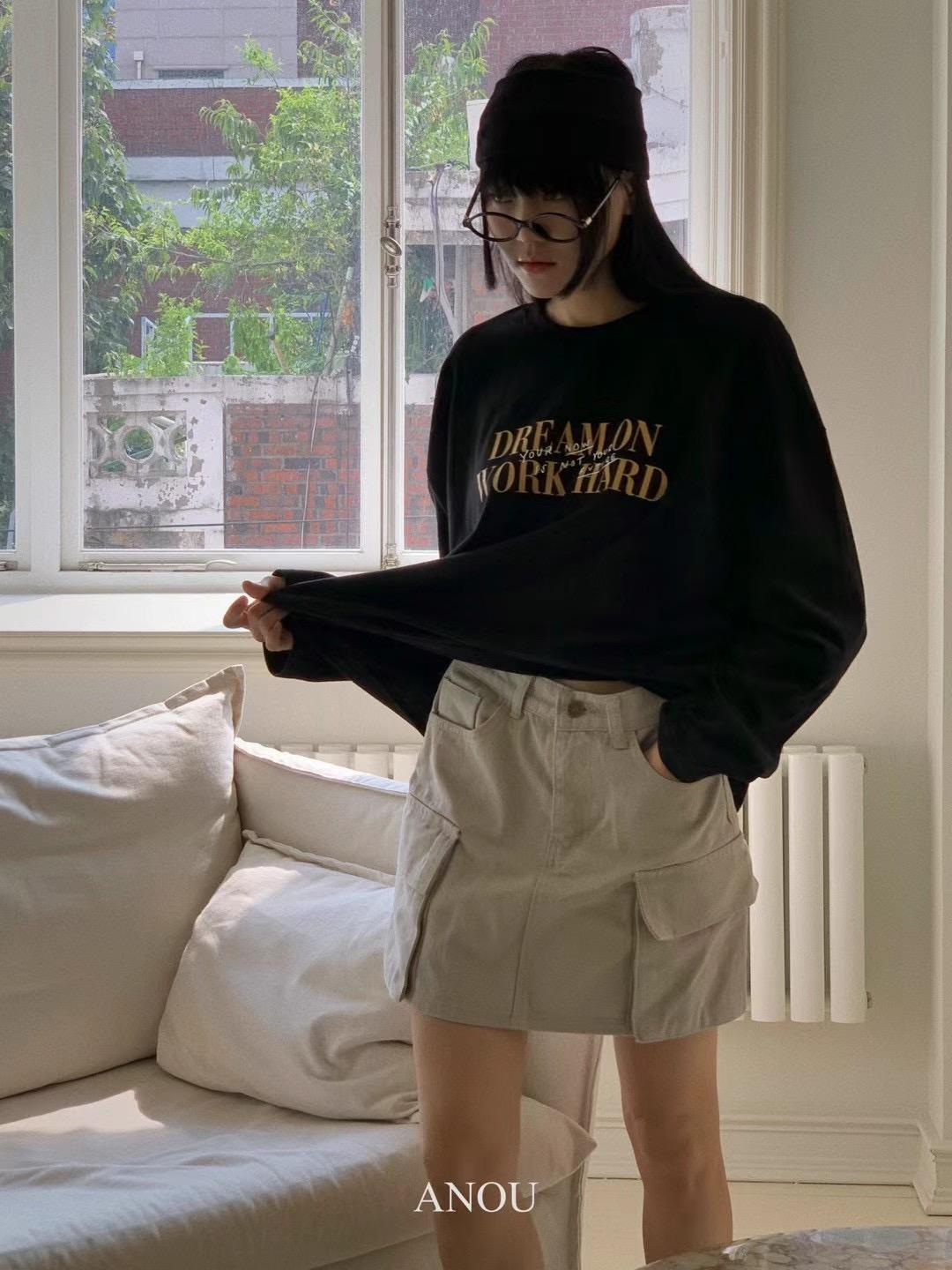 親膚高質感長袖長版Tee