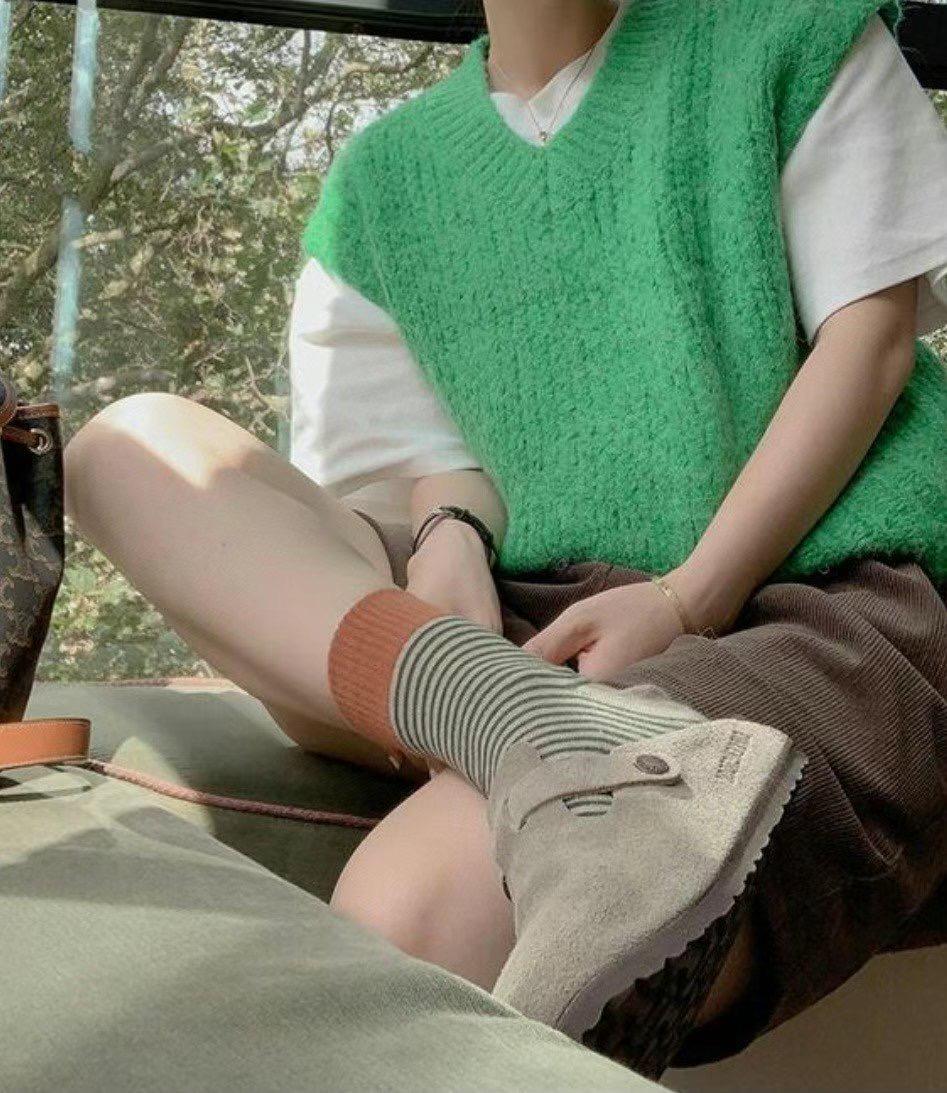 秋冬層次感條紋襪