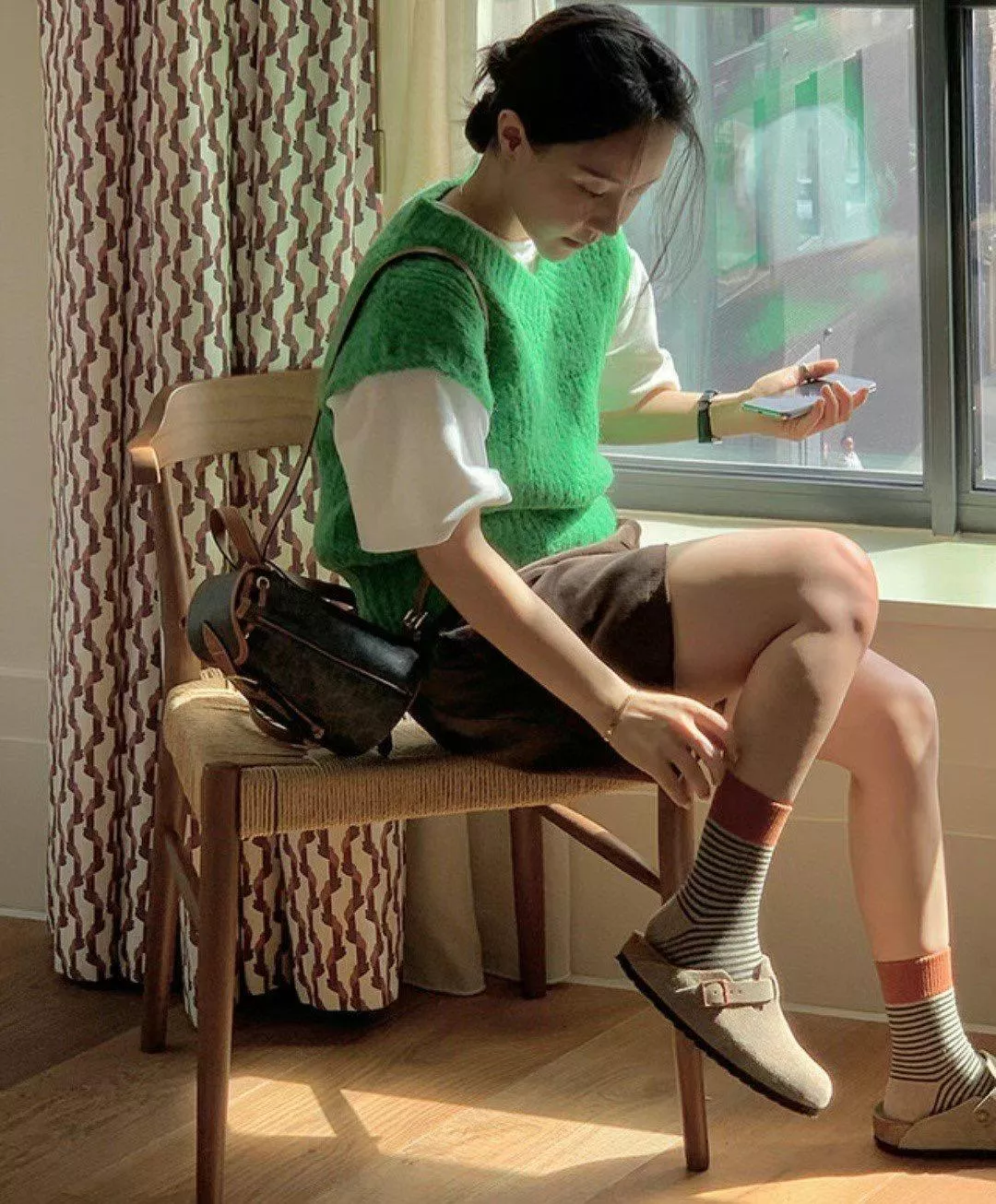 秋冬層次感條紋襪