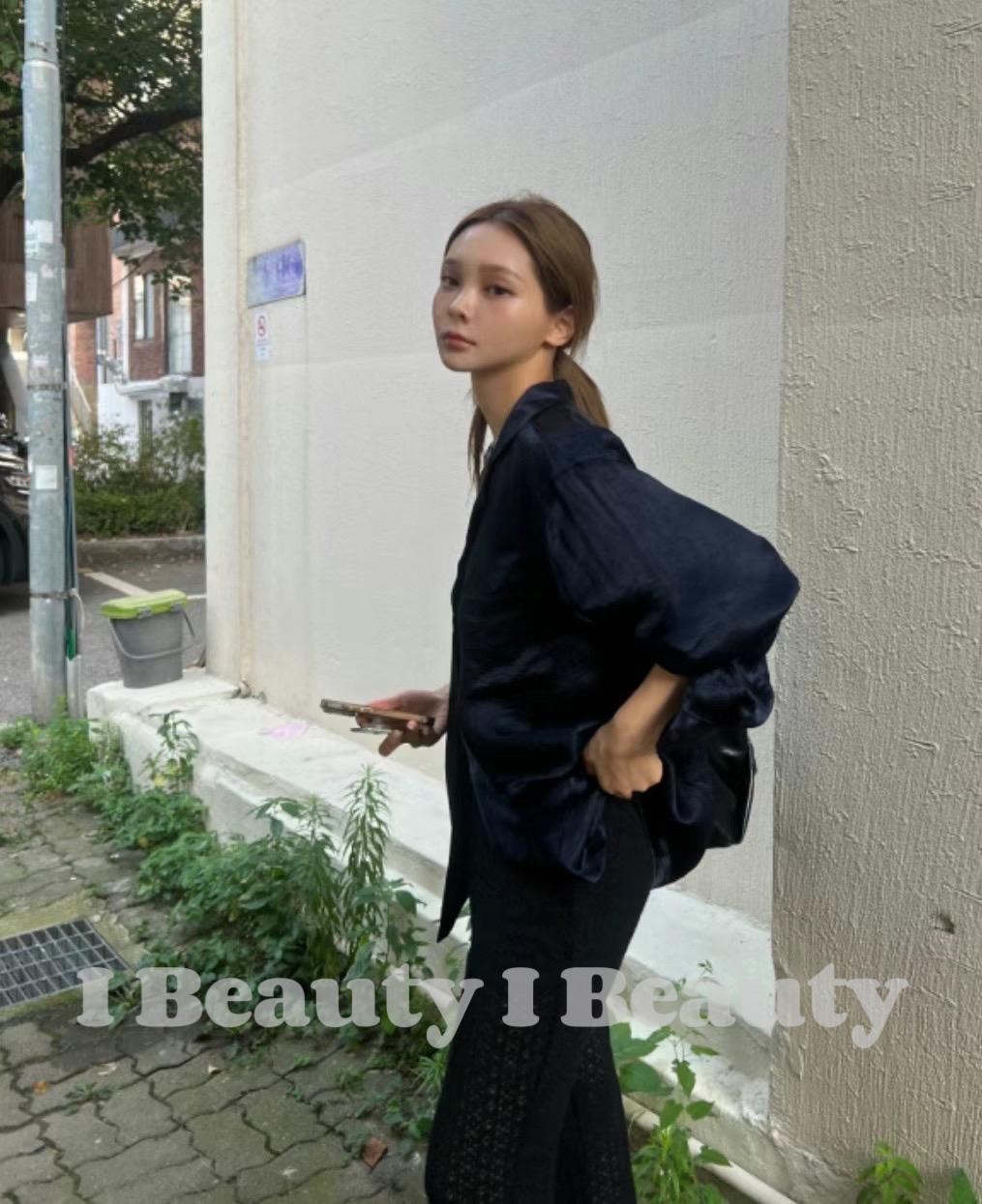 韓系小姊姊輕奢長版襯衫