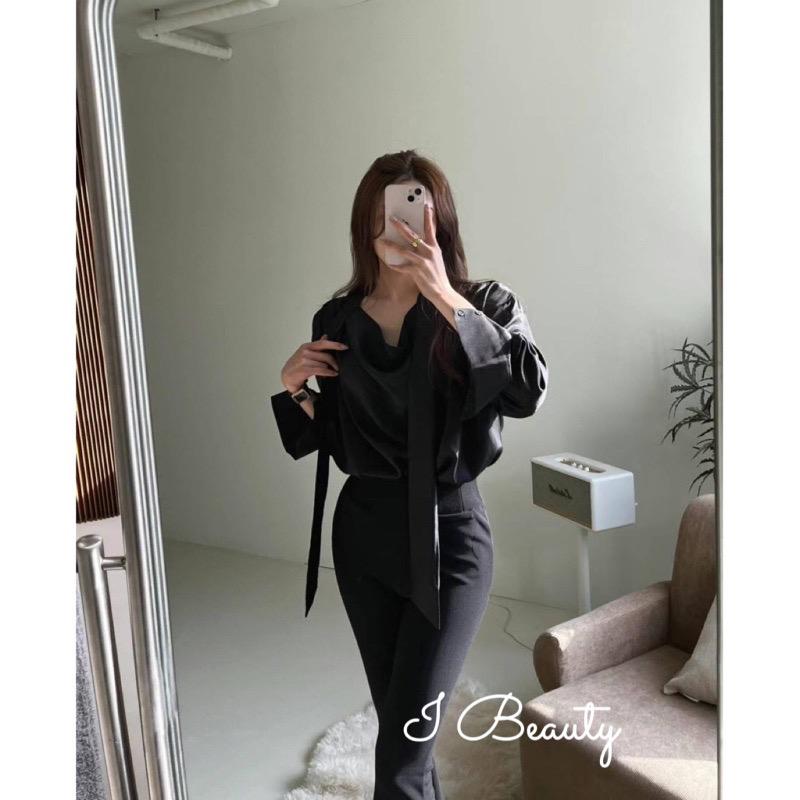 女人味 飄逸綁帶長袖上衣