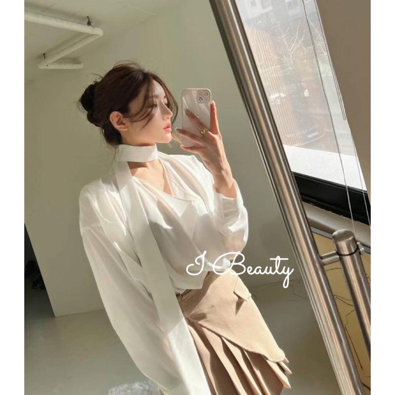 女人味 飄逸綁帶長袖上衣