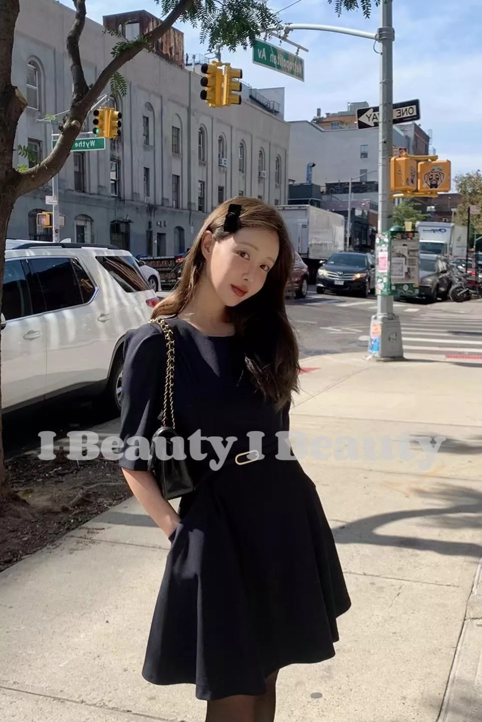 知性女孩連身短裙 （ 含皮帶 ）