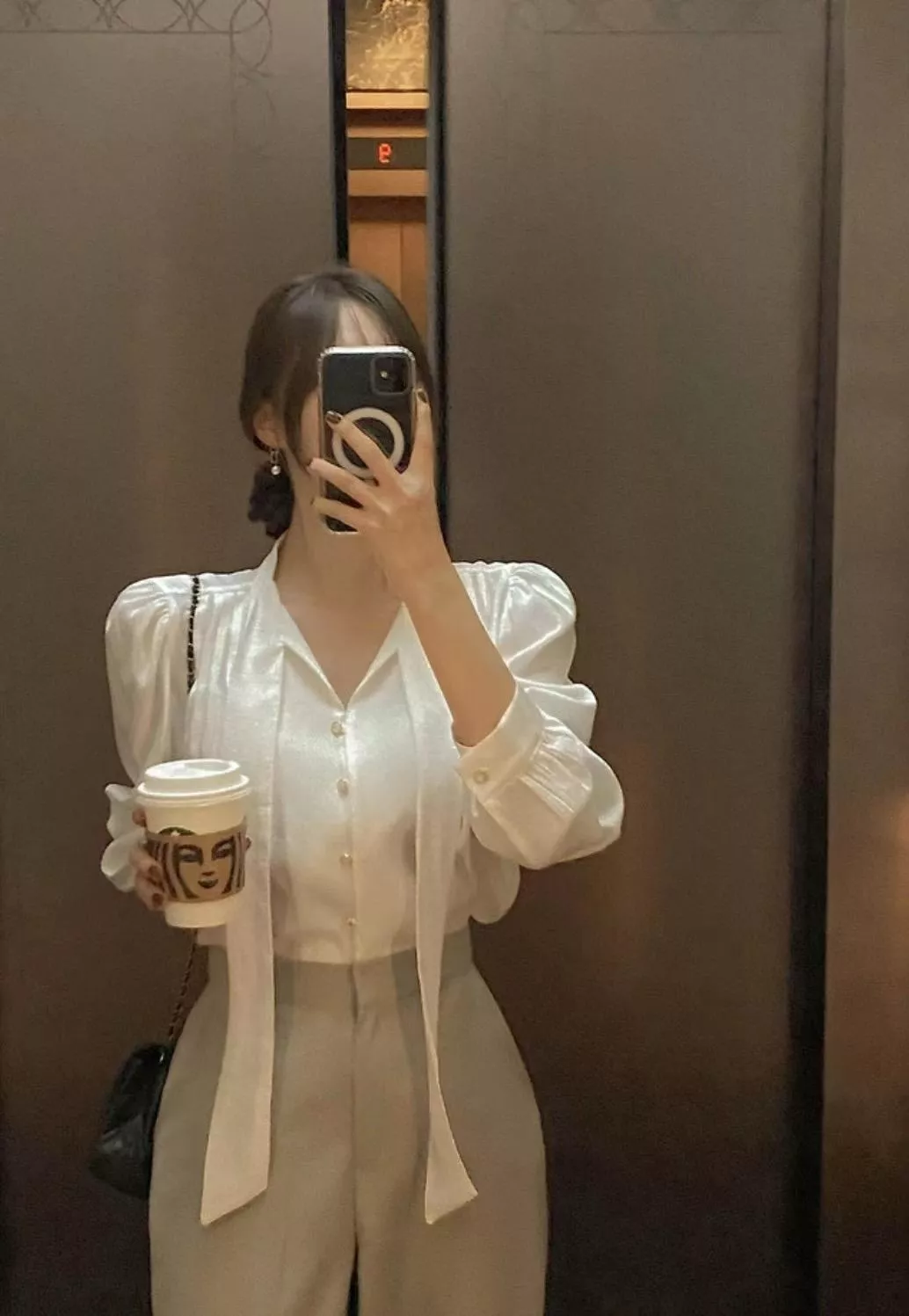 千金光澤感長袖上衣