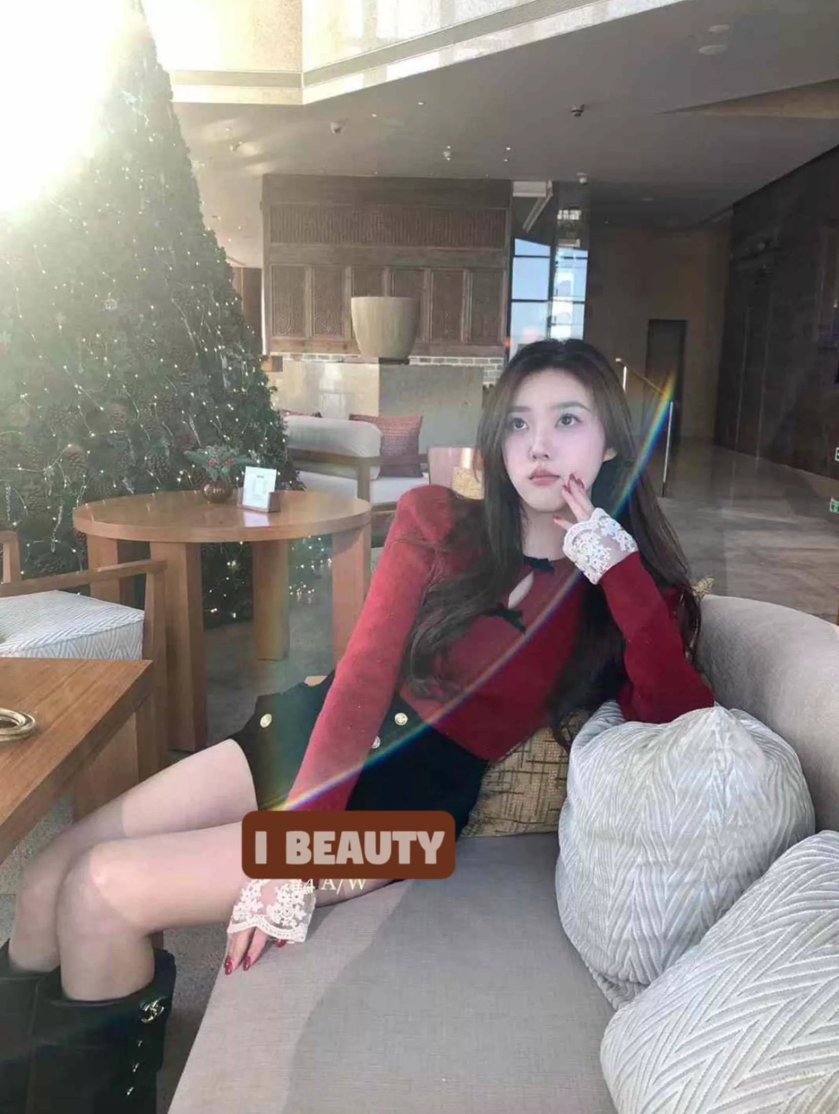 甜美蝴蝶結長袖上衣