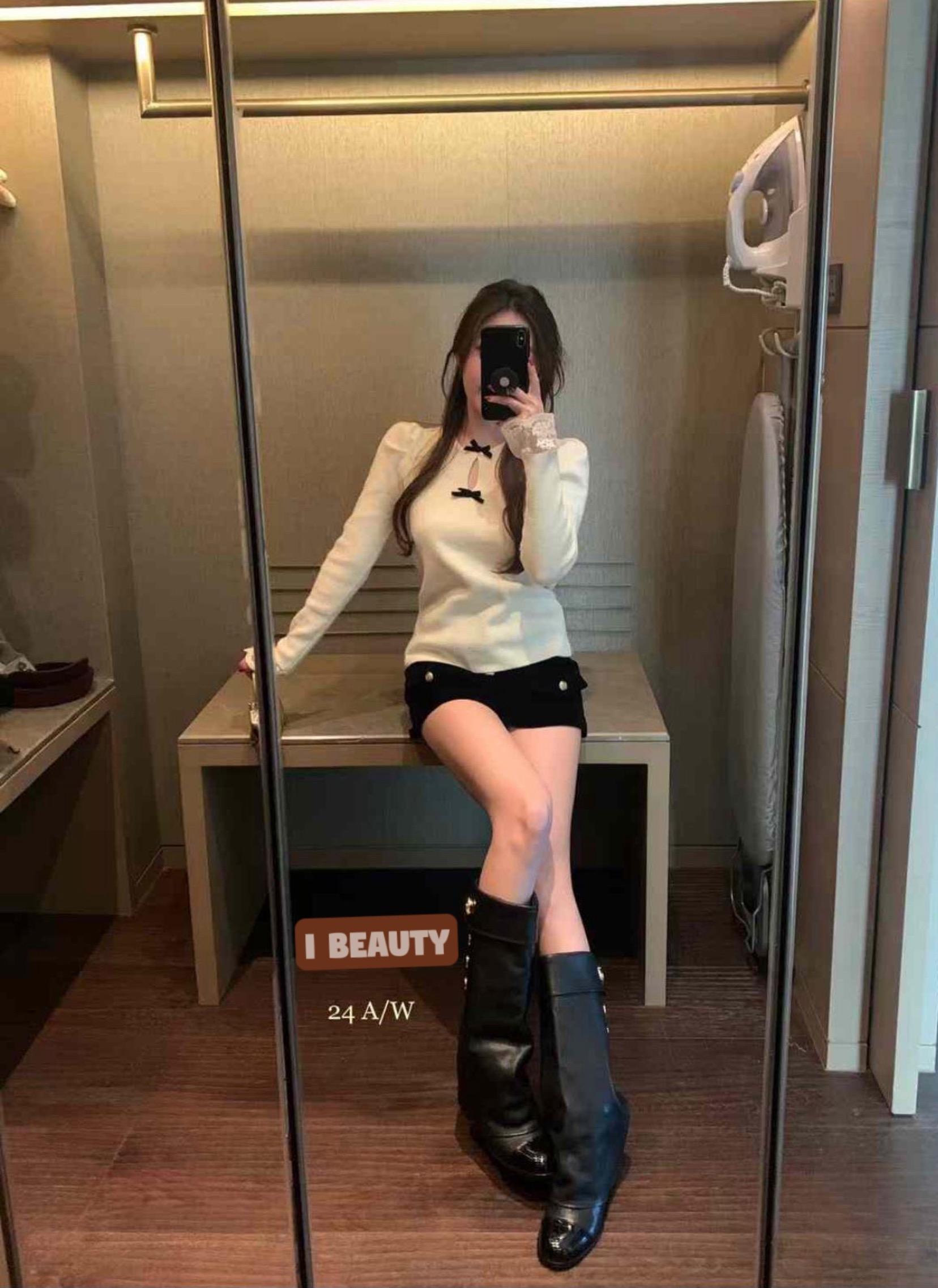 甜美蝴蝶結長袖上衣